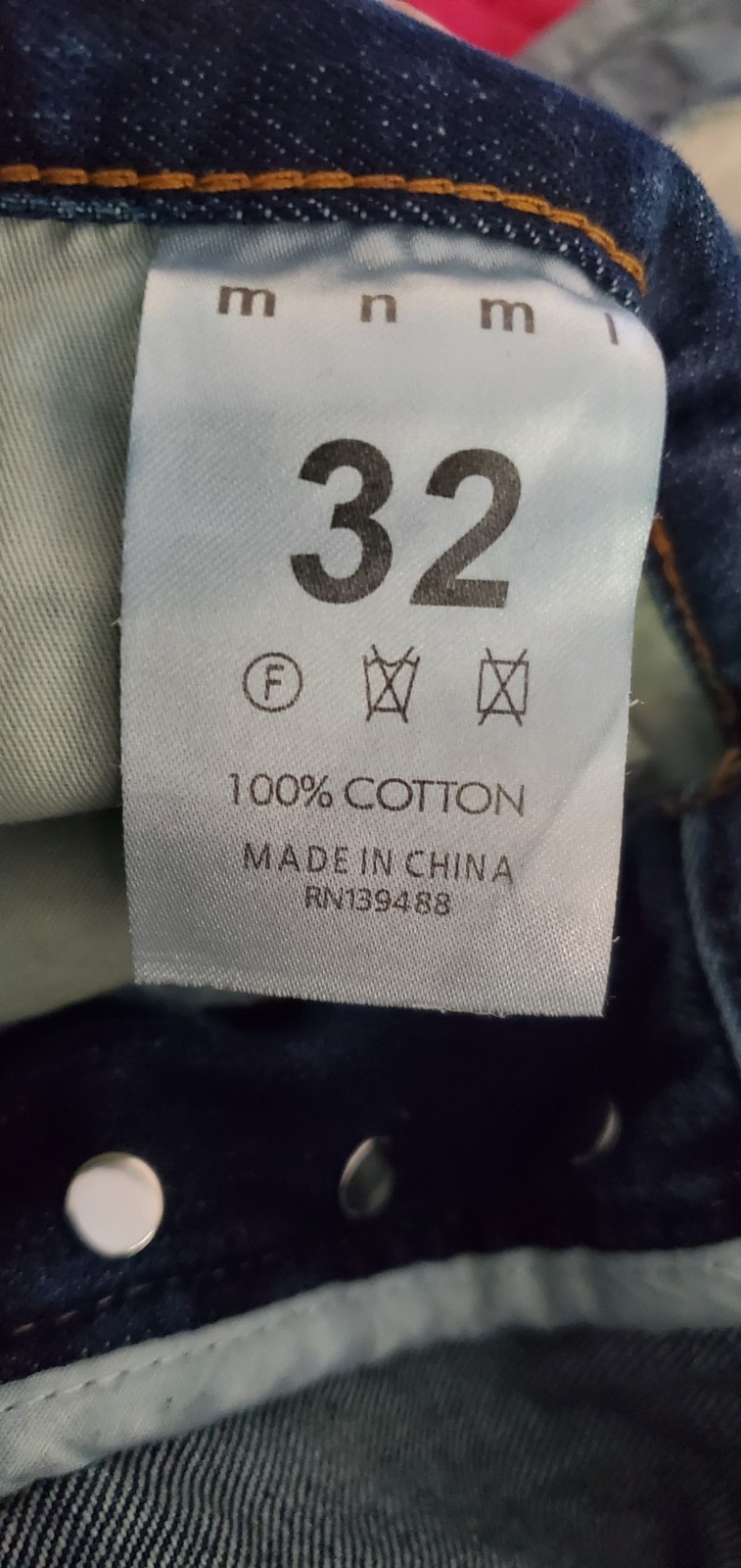 Mnml Patchwork Jeans Mens Blue Denim Logo Cotton Distressed 32×28