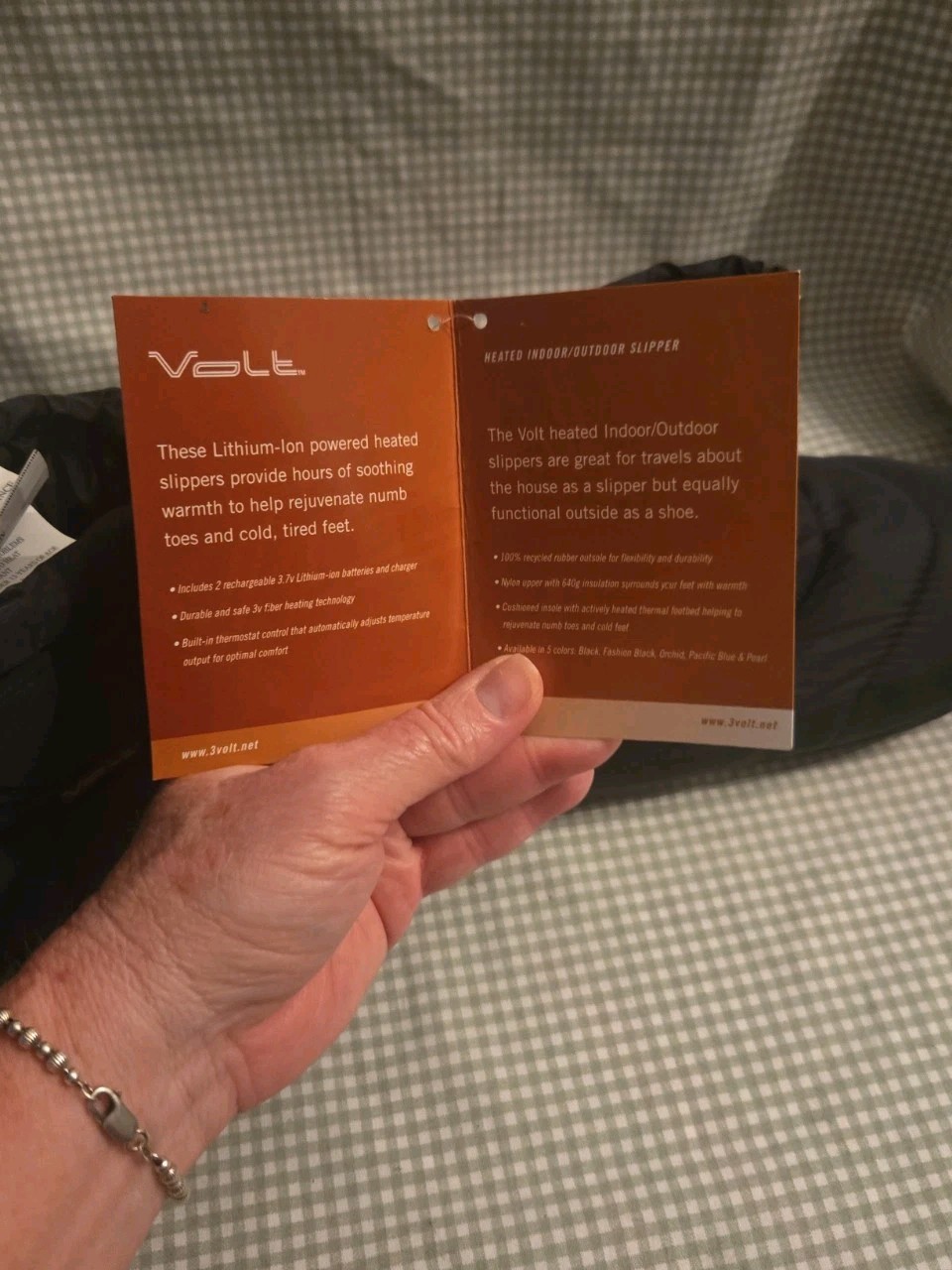 Volt Resistance 3V Heated Slipper Black Thinsulate Insulation Small NWT