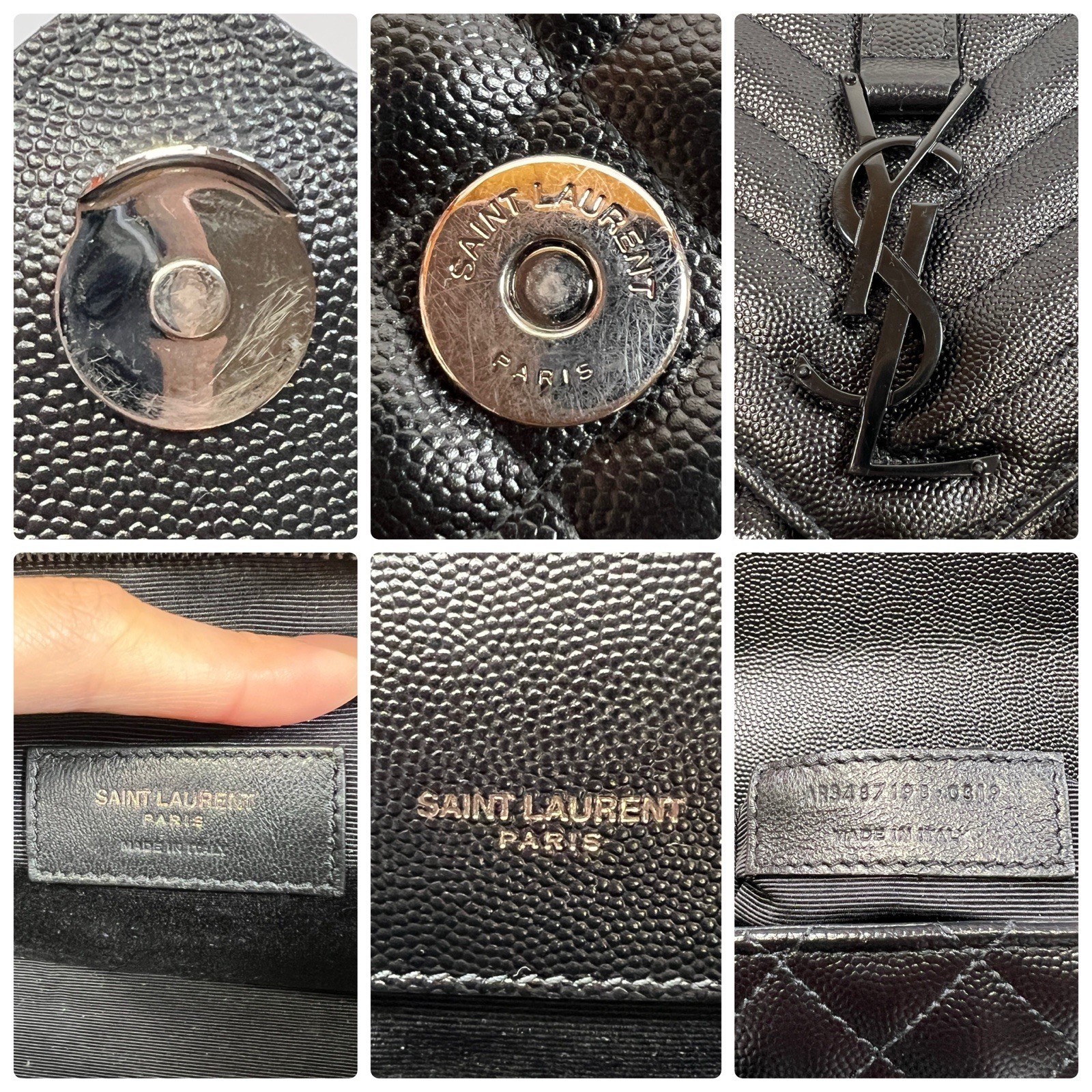 YSL Yves Saint Laurent Mix Matelasse Envelope Shoulder Bag Handbag Purse