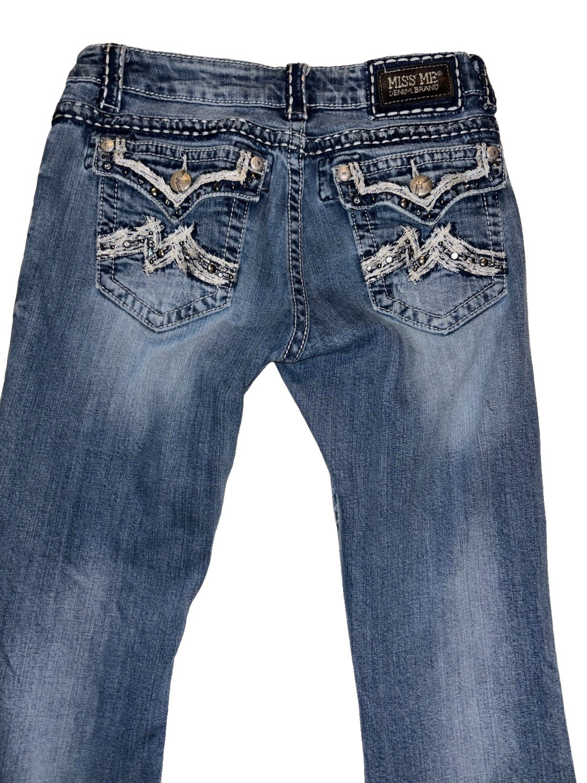 Miss Me Women’s 28 / 30 Medium Blue Wash Bootcut Stretch Jeans Embroidered