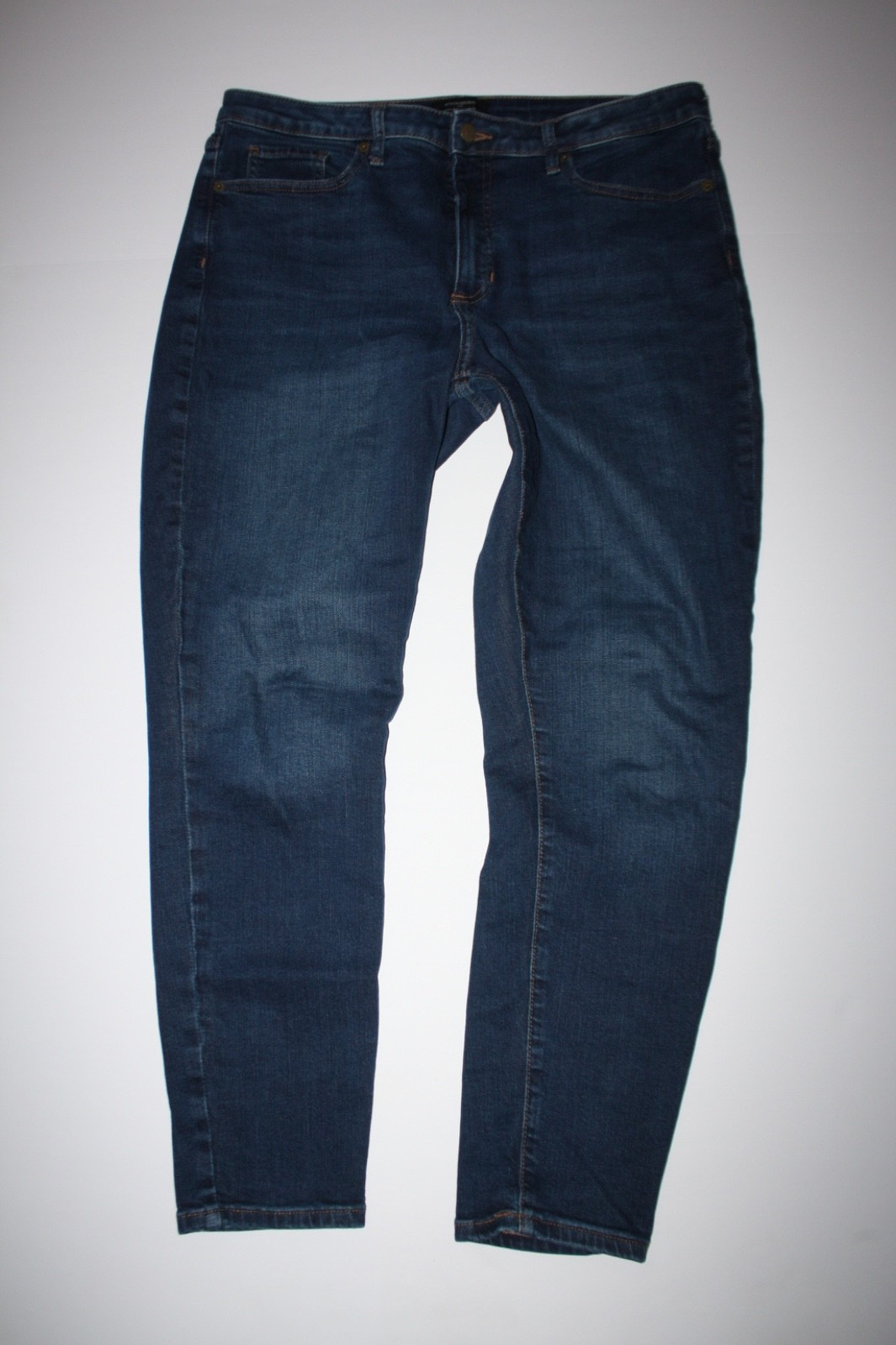 Womens Banana Republic Jeans Size 32/14 x 27″ Dark Wash Curvy Skinny Mid Rise