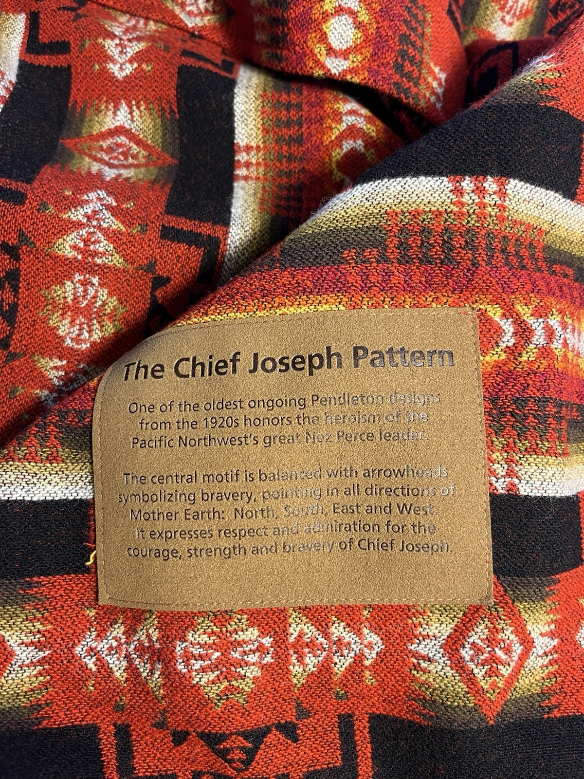 Pendleton Chief Joseph XXXL Wool Blend Button-Up Red Geometric Pockets