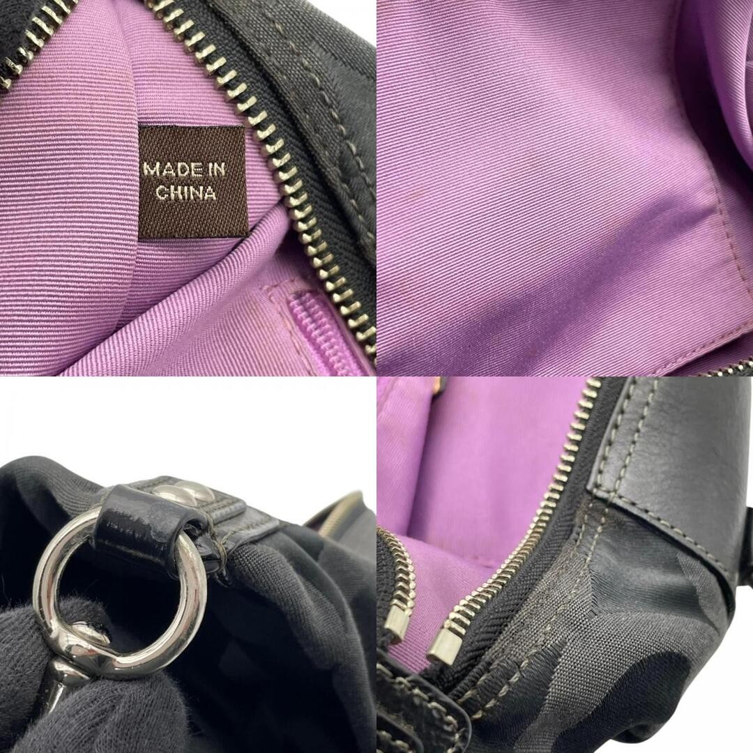 Good Condition COACH Madison Op Art Satin Sophia Satchel 2WAY Handbag Shoulder B