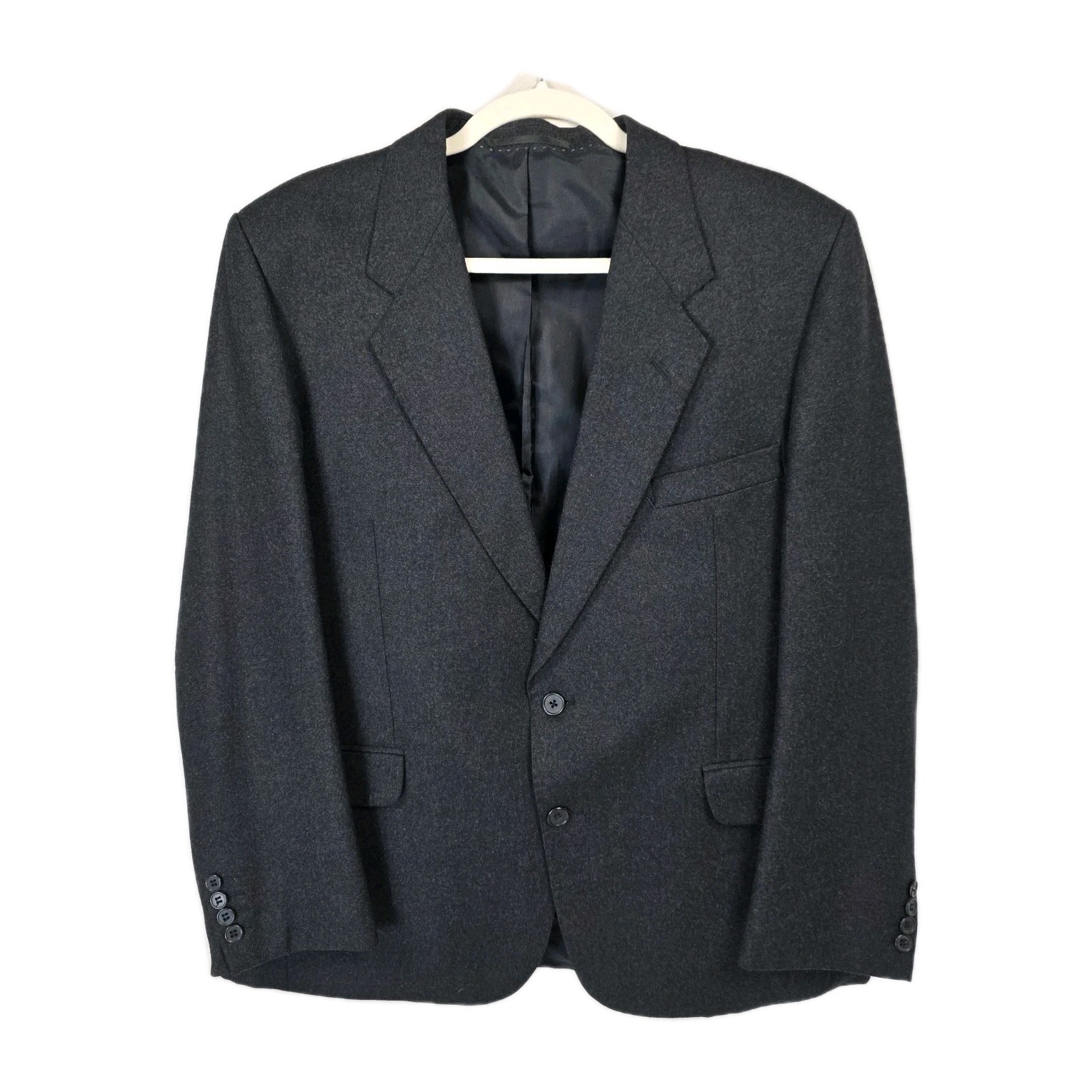 Mens Merino Wool Blazer Grey 42R English Made British Cloth Tailored Jacket