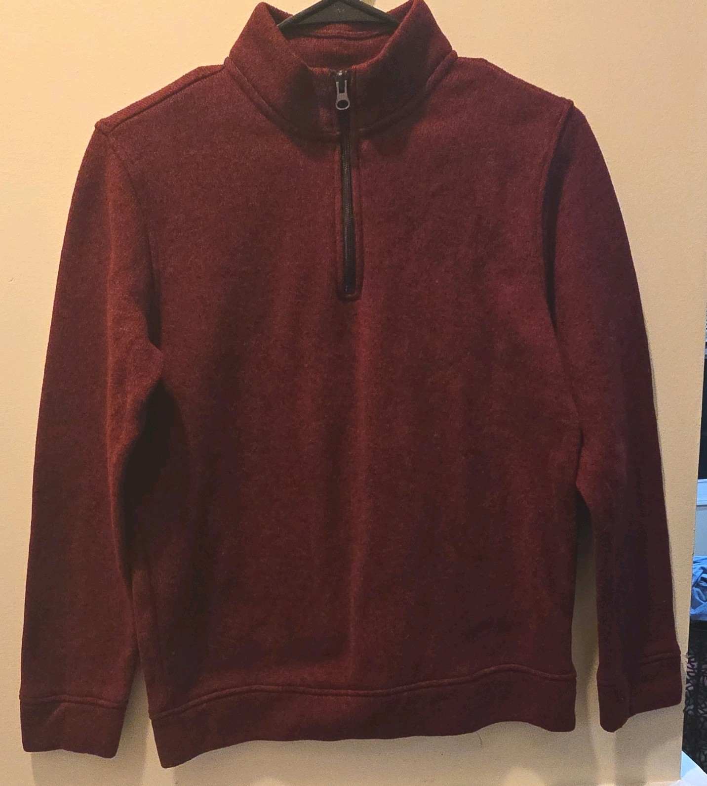 Old Navy Boys XL (14-16) Red 1/4 Zip Mock Neck Knit Pullover Sweater