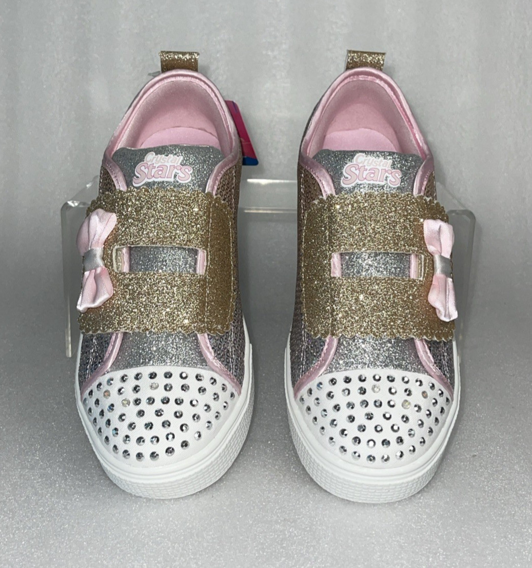 S Sport By Skechers Lexie Sneakers Light Up Adjustable Straps Girls Size 2 NEW