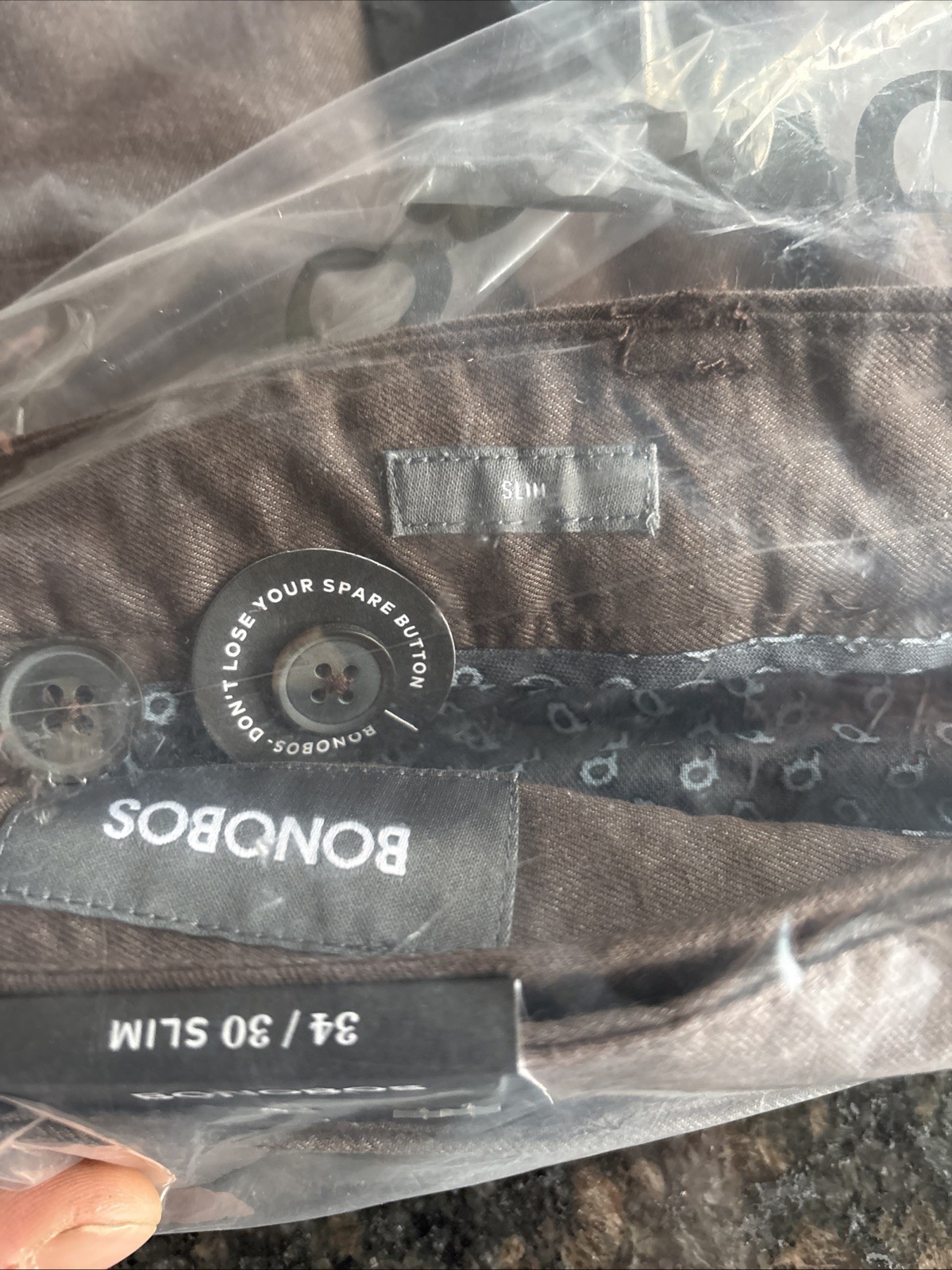 Bonobos Stretch Yarn Die Chinos Heather Brown 34×30 Slim Fit NEW R165-