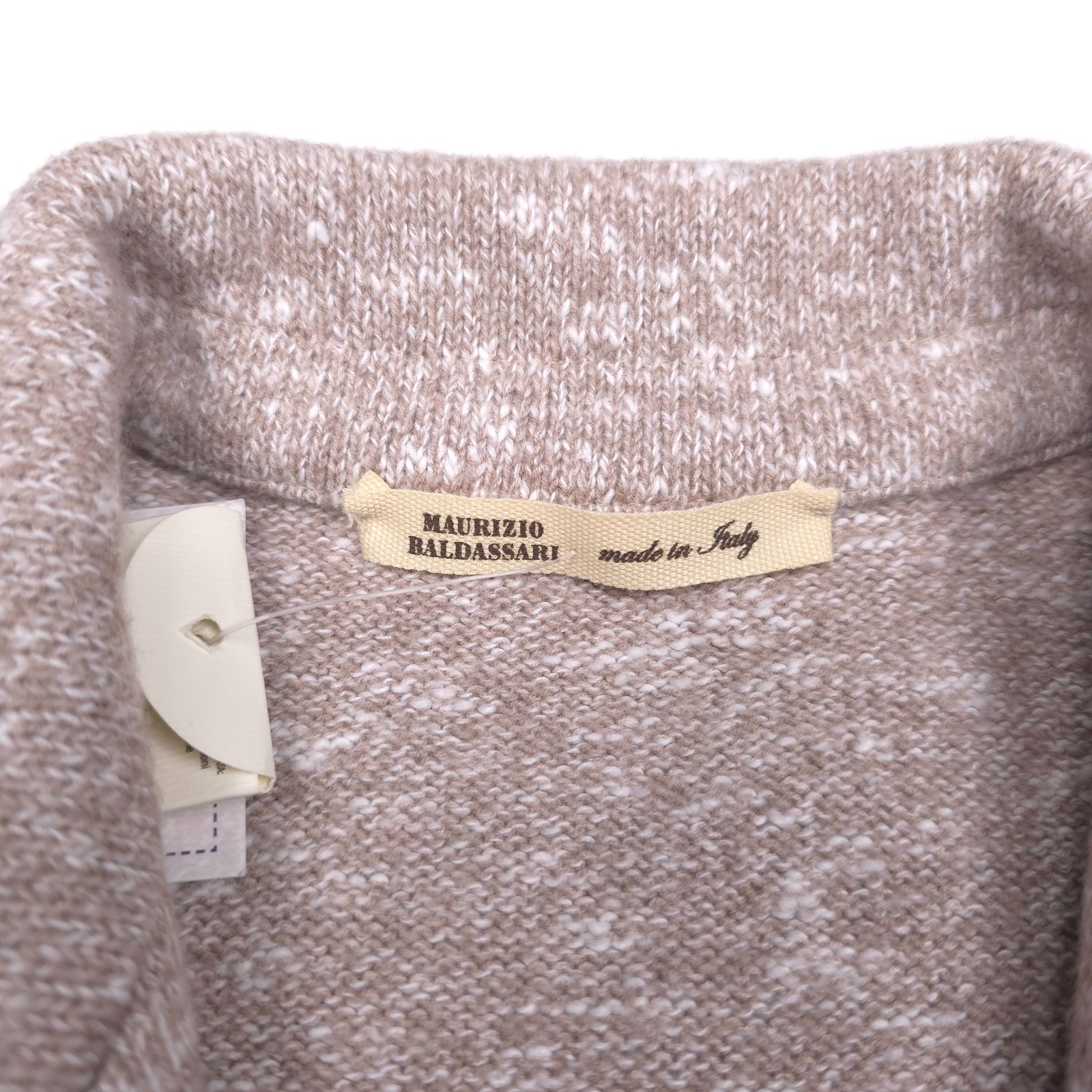 Maurizio Baldassari Winter Mouline Sweater Jacket Mens Size Italy 52 Tan Swacket