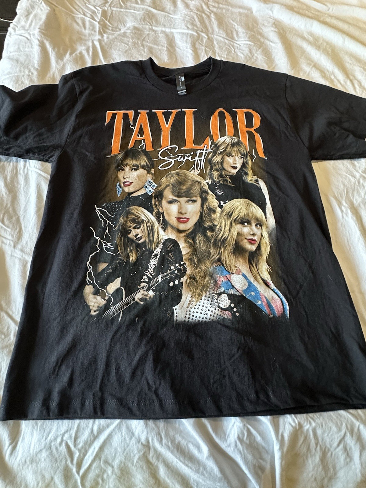 Taylor Swift Graphic Tee Black Adult Large Unisex Concert Style Shirt