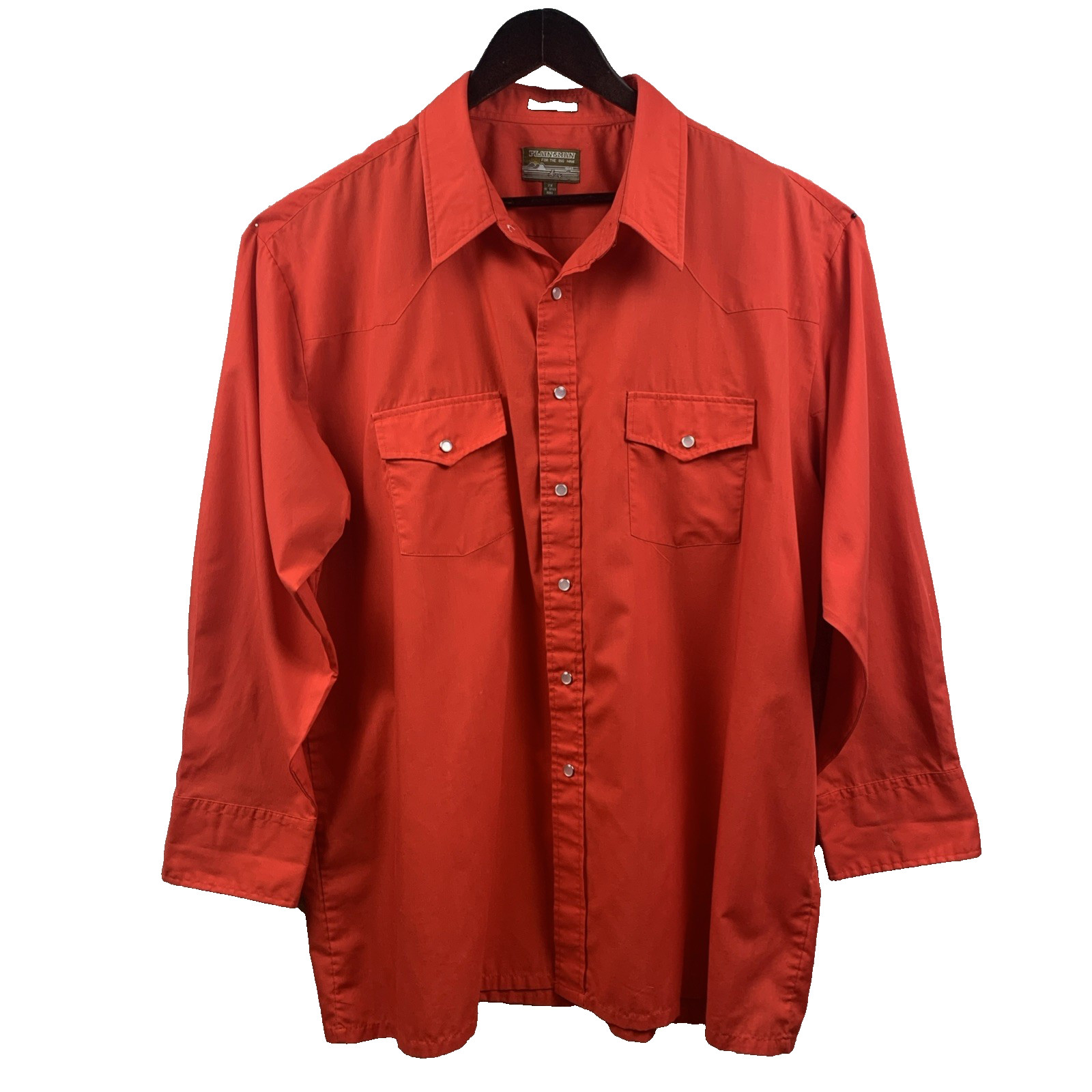 PLAINSMAN Button Up Shirt Men’s Size 2X Big Red Pearl Snap Long Sleeve Western