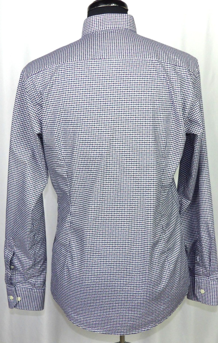 ETON Long Sleeved Check Polka Dot Slim Fit Button Up Dress Shirt Men’s 16.5 – 42
