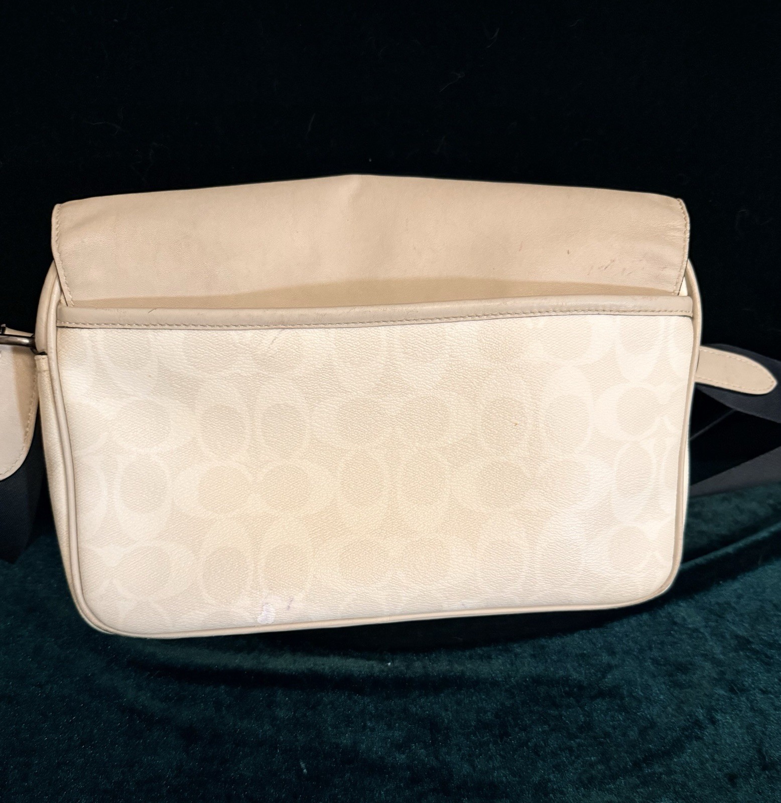 Authentic Coach Track Logo Crossbody Bag – Detachable Strap Black/Silver