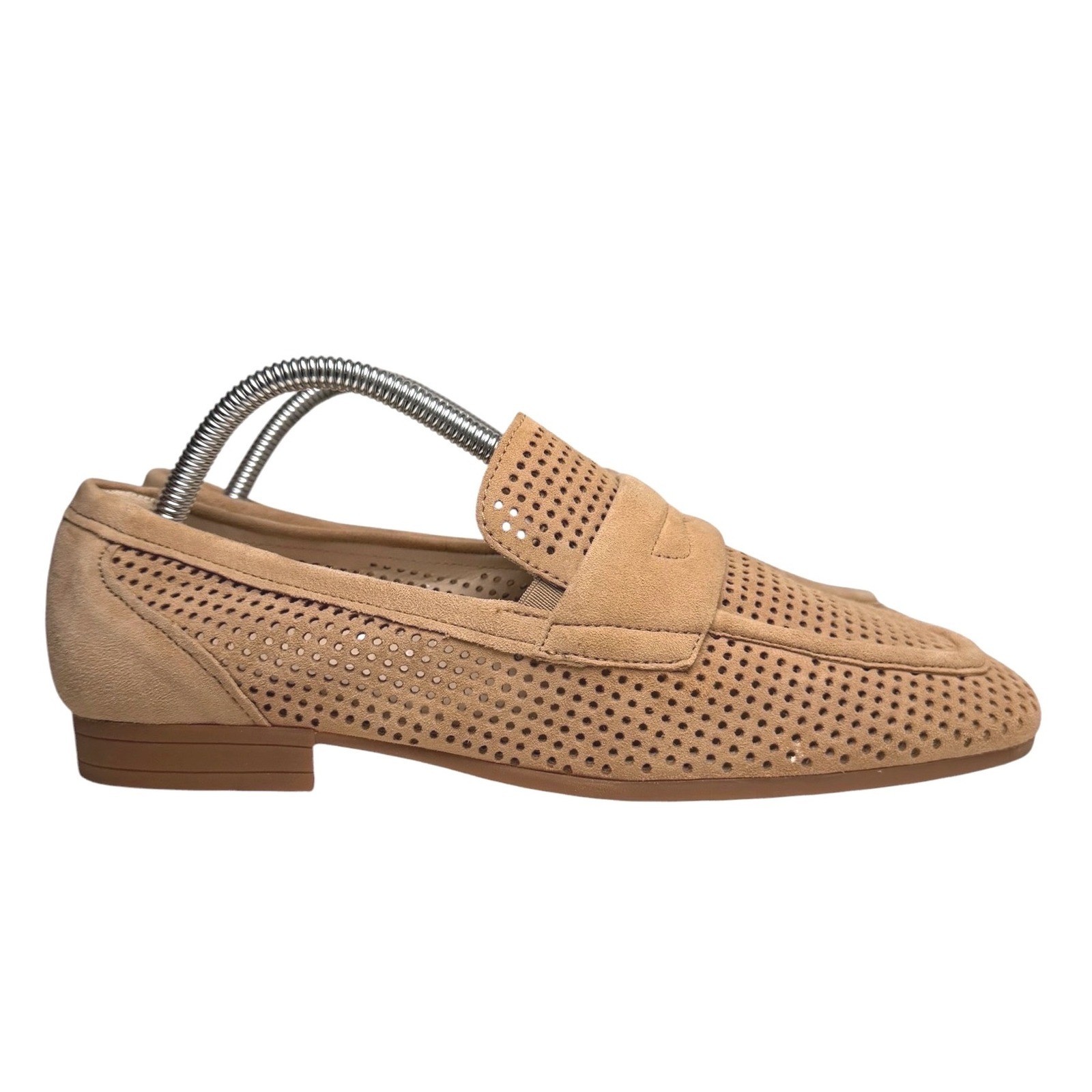 Gabor Comfort Perforated Suede Square Toe Penny Loafers EU 40 US 9 9.5
