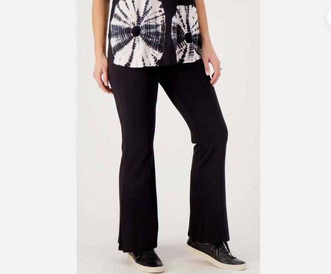 LOGO by Lori Goldstein Rayon made from Bamboo Blend Pants A629457 Black Size XL