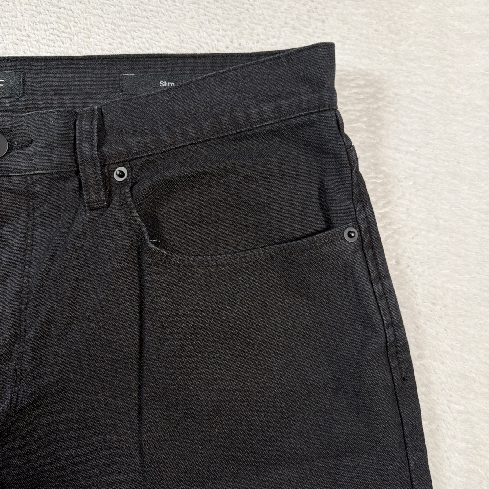 Proof Rover Men’s Slim Tapered Canvas Pants 34×32 Black Denim Workwear