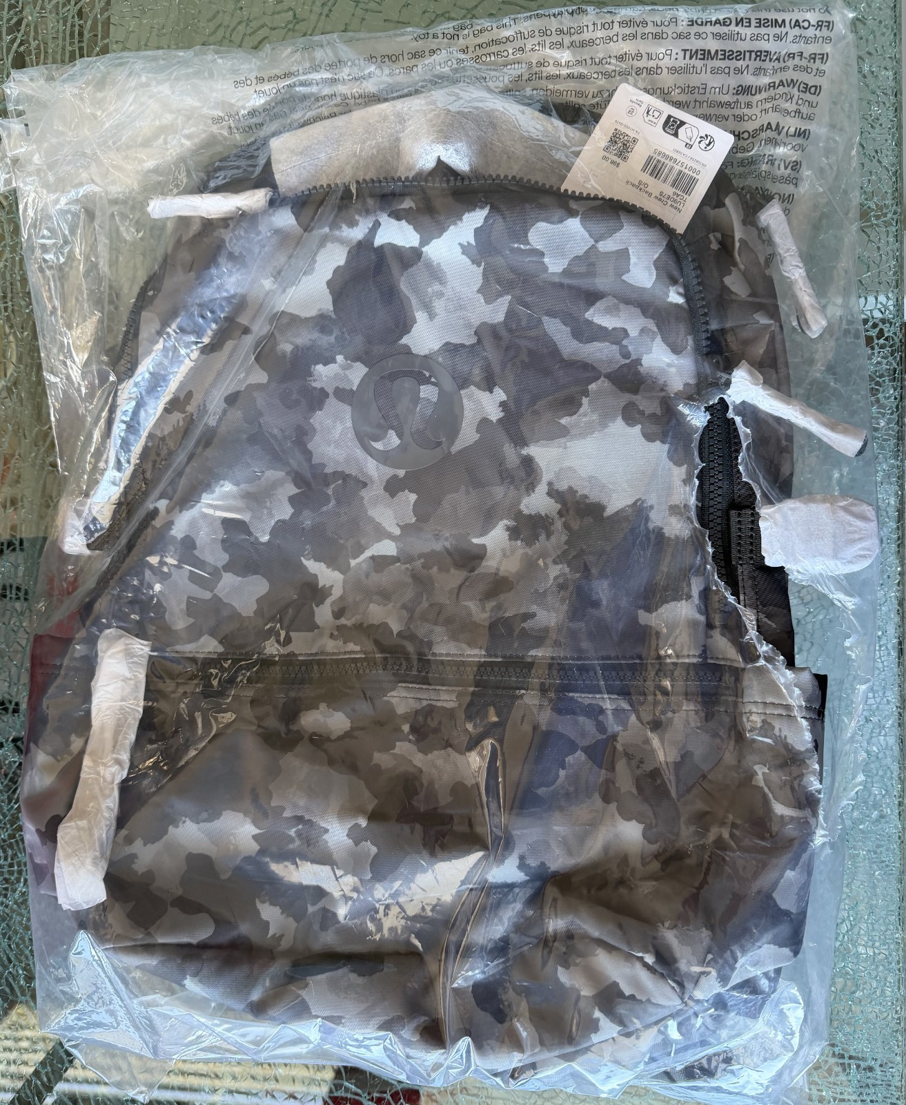 Lululemon New Crew 22L Backpack in Thawed Camo Grey Multi NWT
