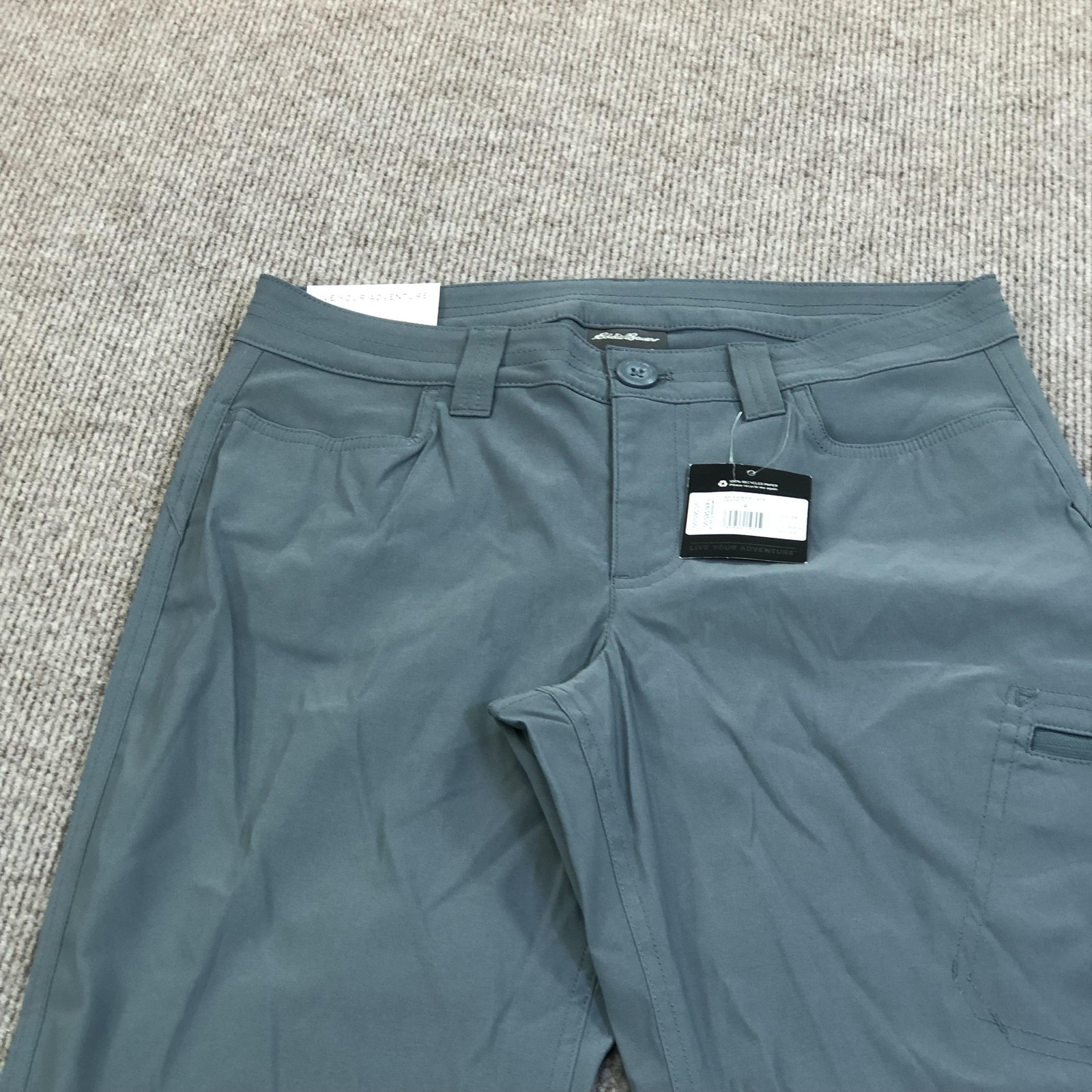 Eddie Bauer Rainier Capri Pants Womens 4 Gray Nylon Hiking Outdoor Stretch