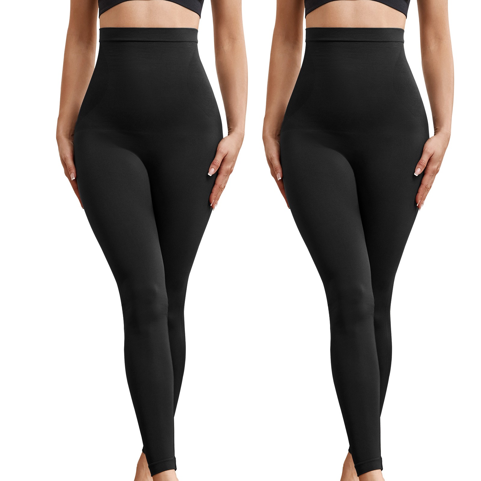 Anti Cellulite Compression Leggings Leg Shaper High Waist Black Pants Shapewear