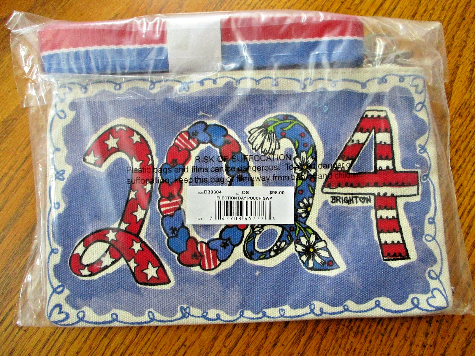 Brighton 2024 Vote Election Day Crossbody Small Canvas Pouch Coin Purse New