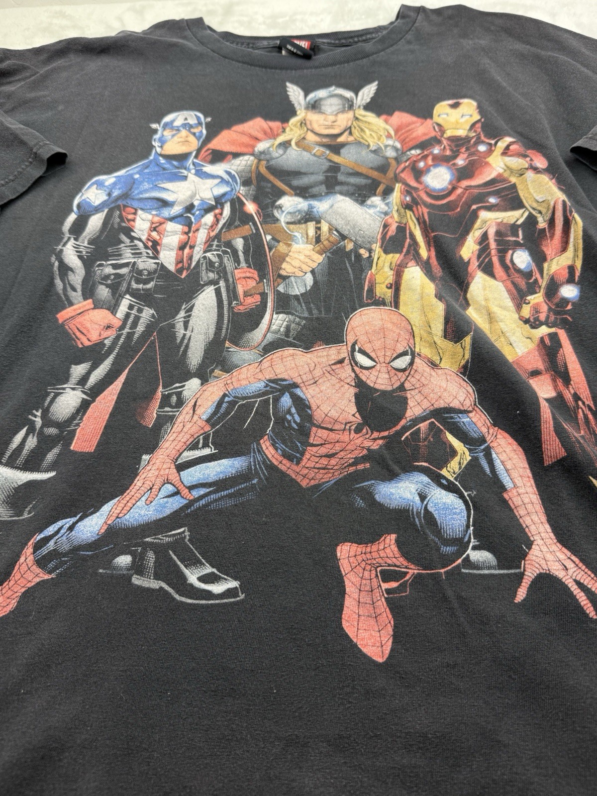VTG 2011 Marvel Avengers Big Print T Shirt 3XL Spider-Man Mad Engine Men’s