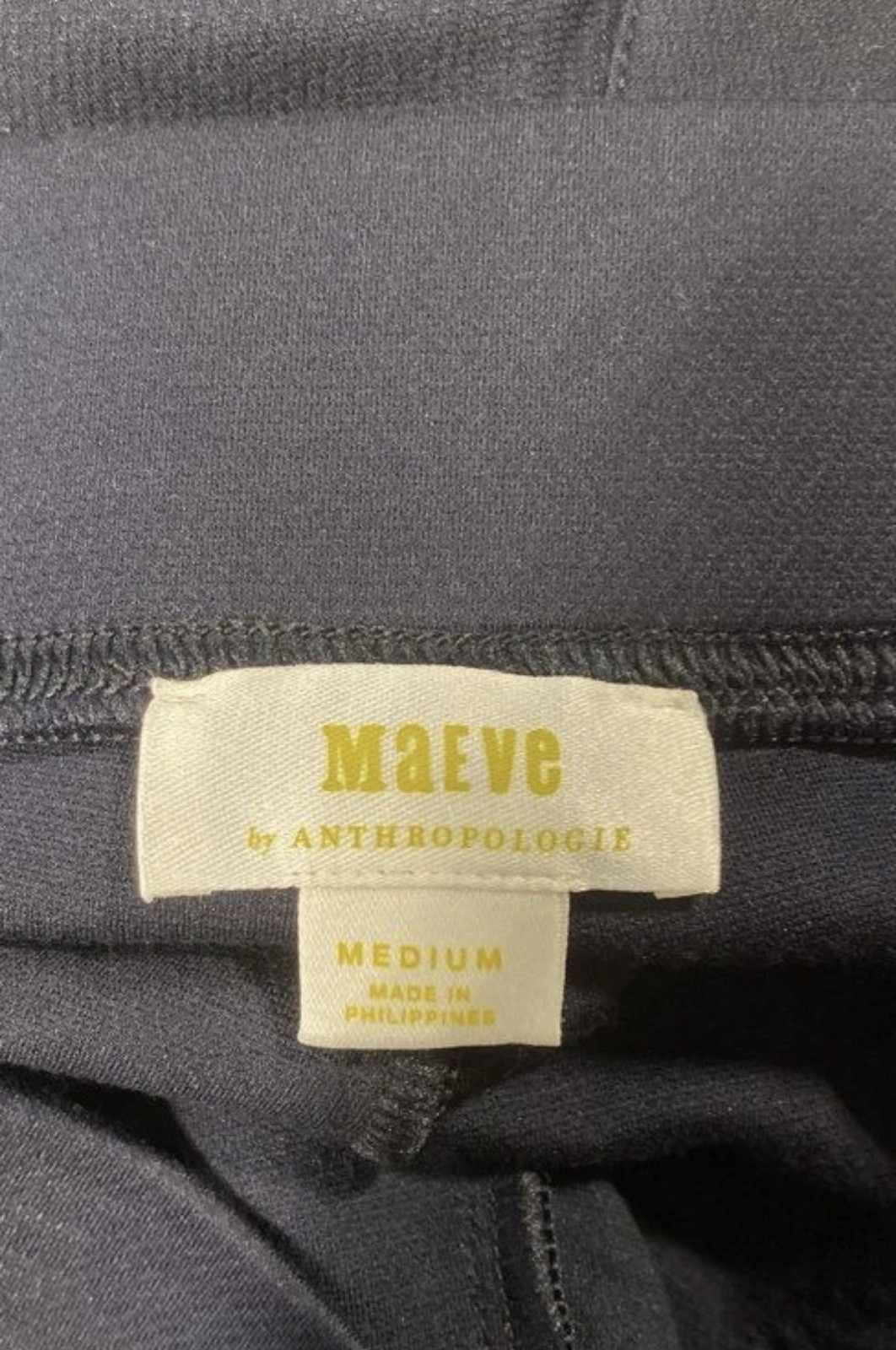 Maeve Pants Womens Med Wide Leg Navy Blue Stretch Ponte Knit Anthropologie EUC
