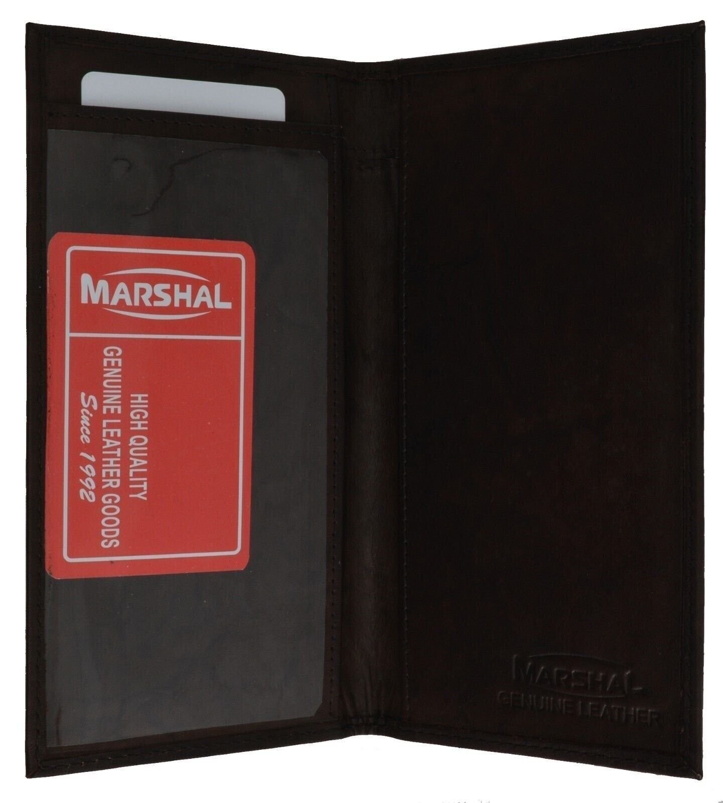 Genuine Leather PLAIN Checkbook Cover BROWN- NEW