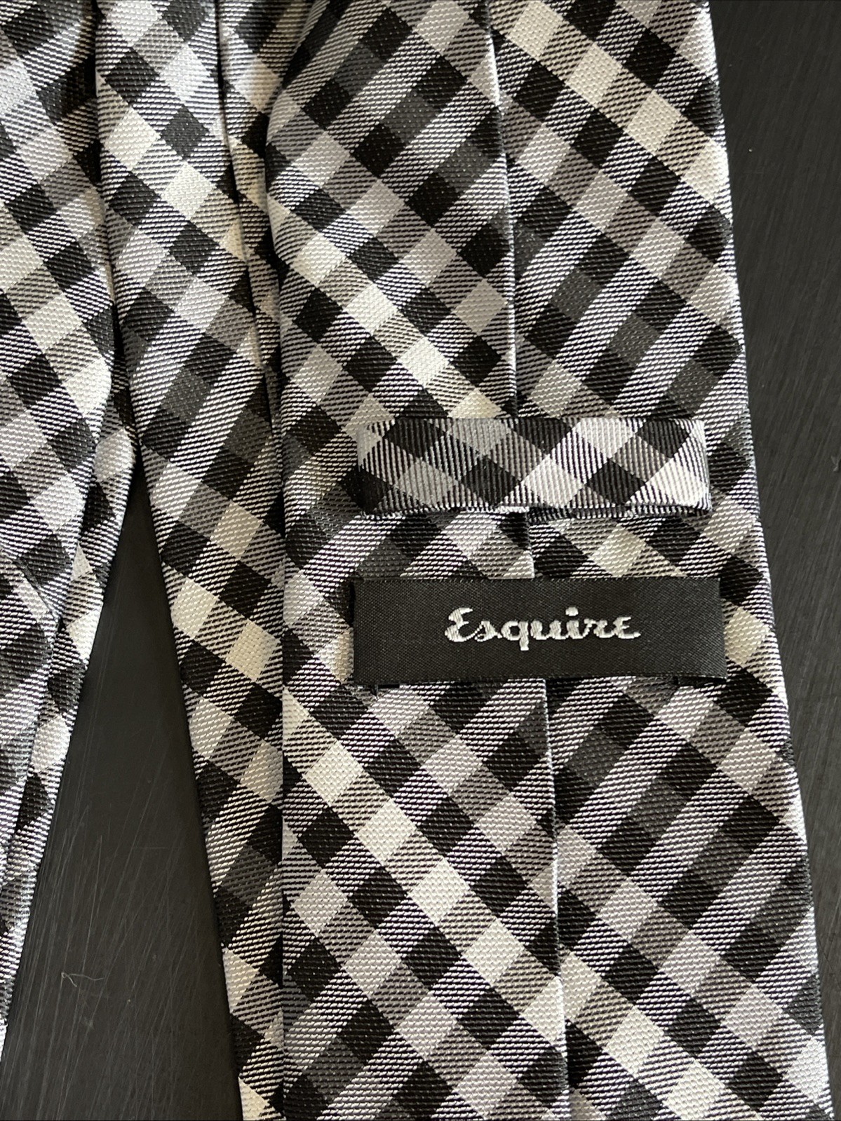 Esquire Black And White 100% Silk Thai 3.25 Inches Wide
