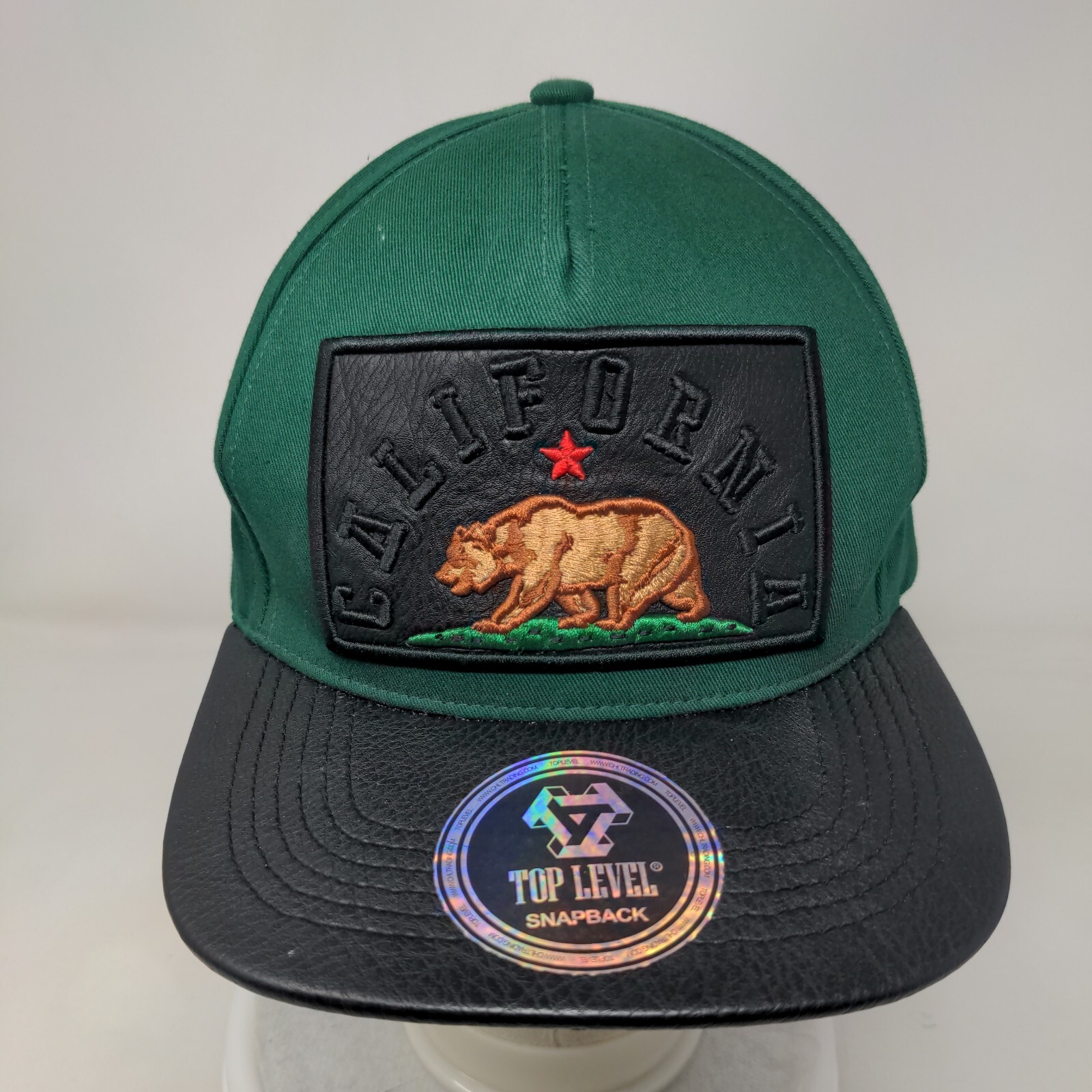 California Strapback Hat Multicolor OSFA Adjustable Embroidered Bear Top Level