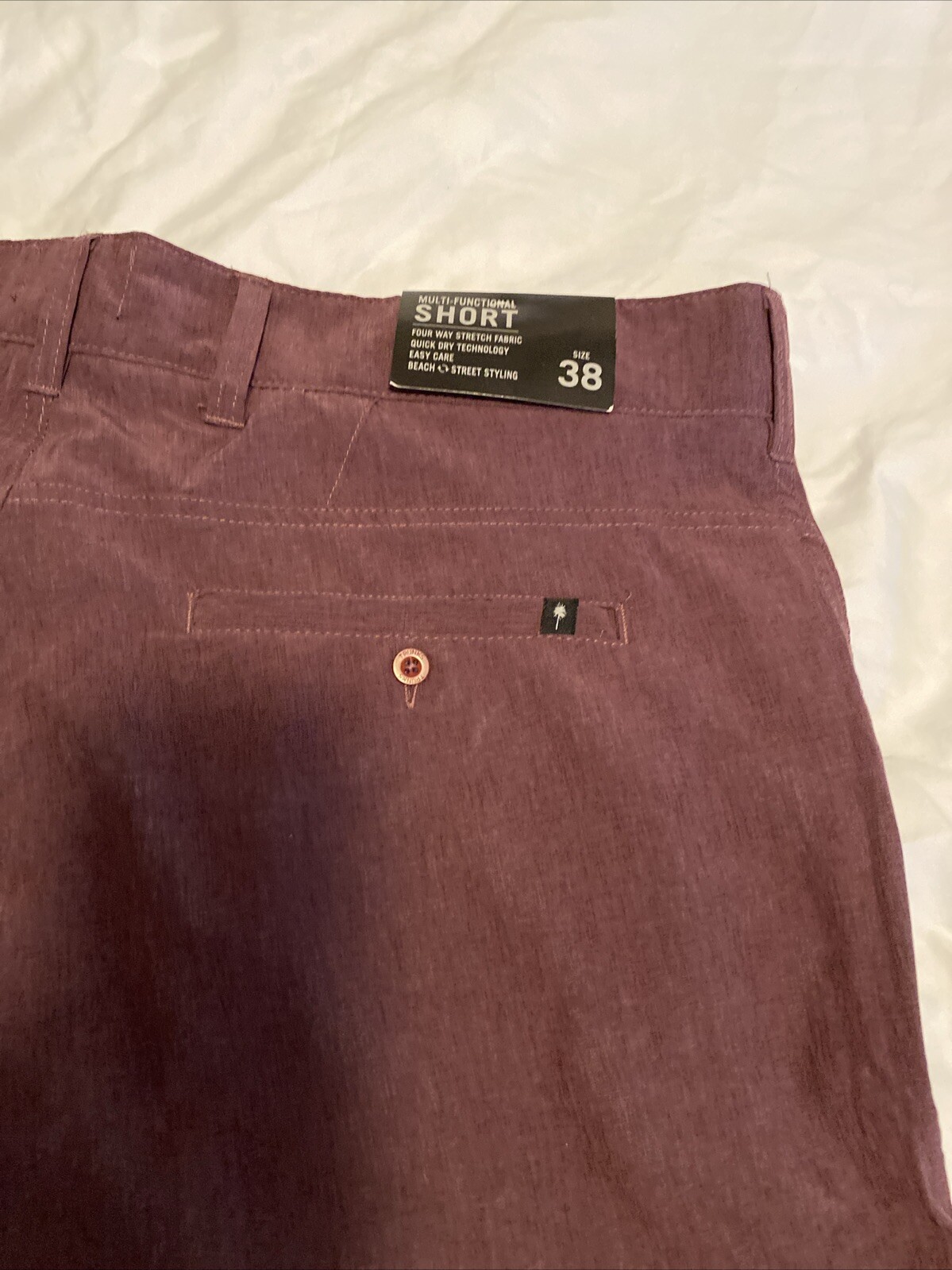 Trunks Multi-Functional Burgundy Wine Shorts Mens Size 38 NWT