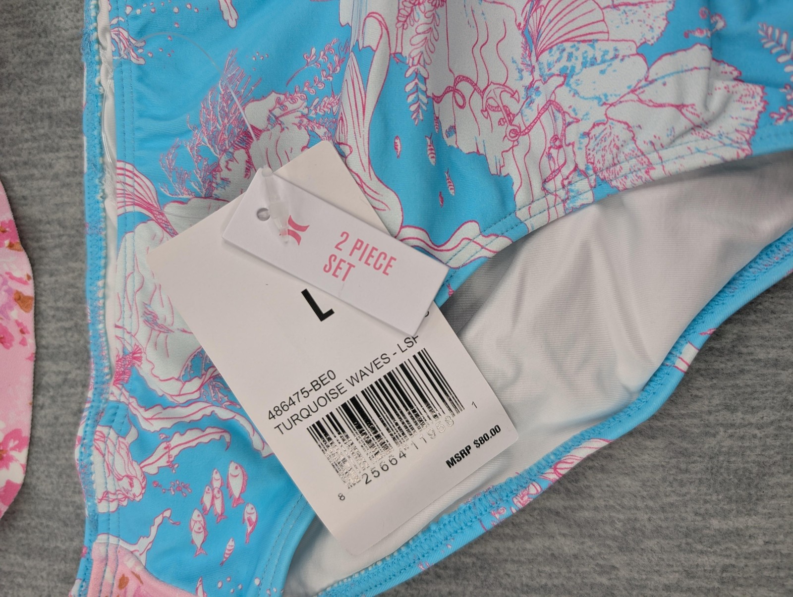 LoveShackFancy X Hurley Bikini Set Girls Large 12-14 Blue Mermaid Ruffle Floral