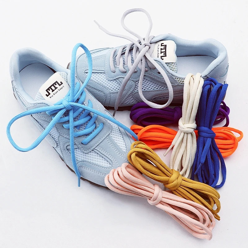 Half Round High quality Shoelaces 4mm Wide Solid Color Shoelace Sneaker Classic