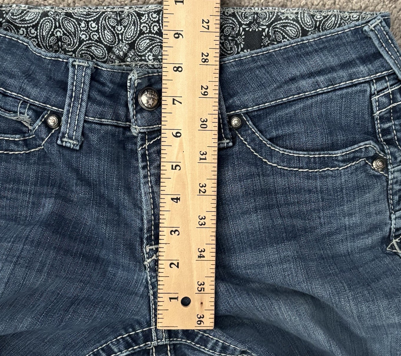 Ariat REAL Womens Jeans Straight Leg Icon Womens 30×33.5 Ocean Stretch Low-Rise