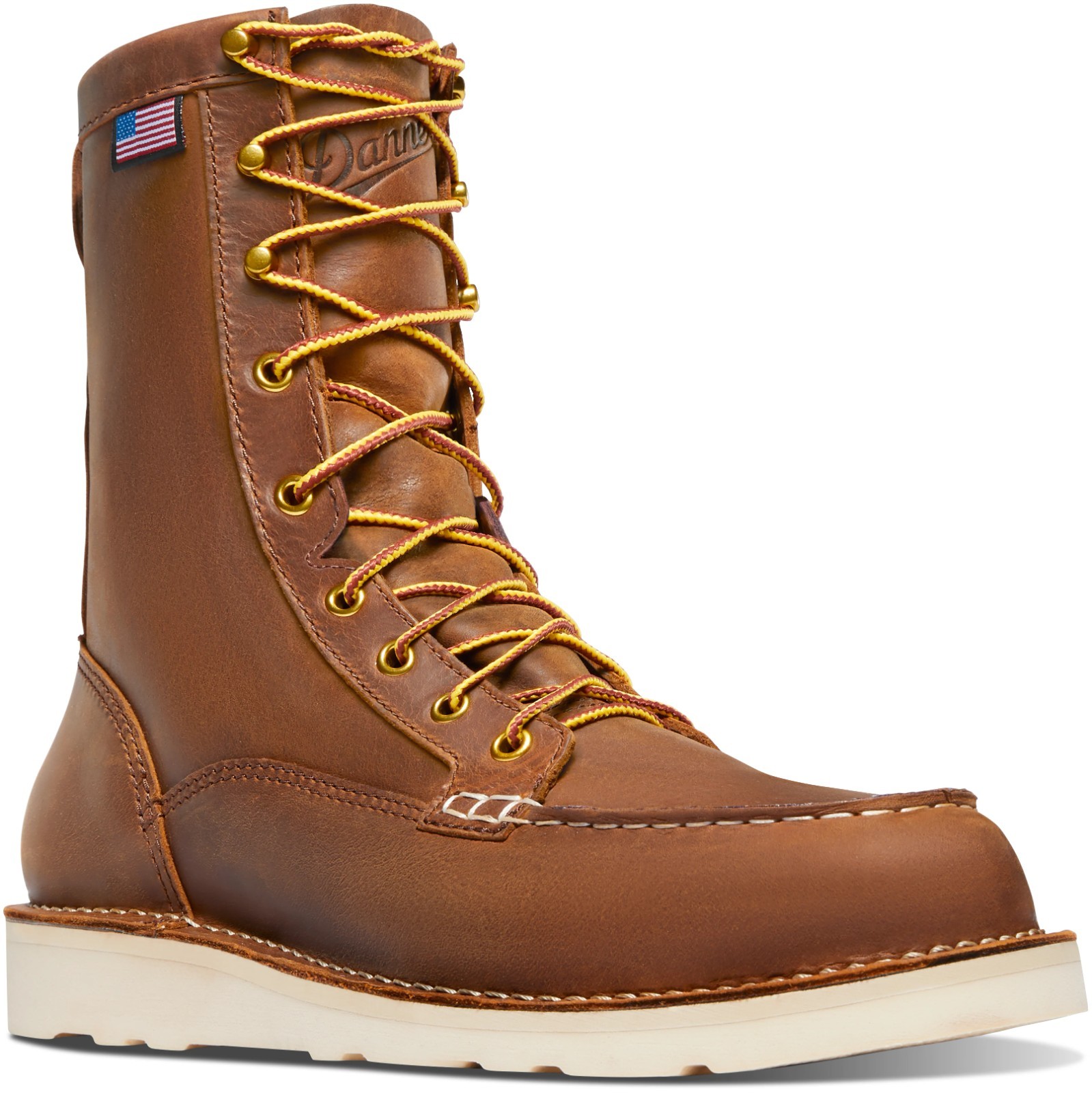 DANNER® BULL RUN 8″ TOBACCO MOC TOE WORK BOOTS 15541 – FREE SHIPPING