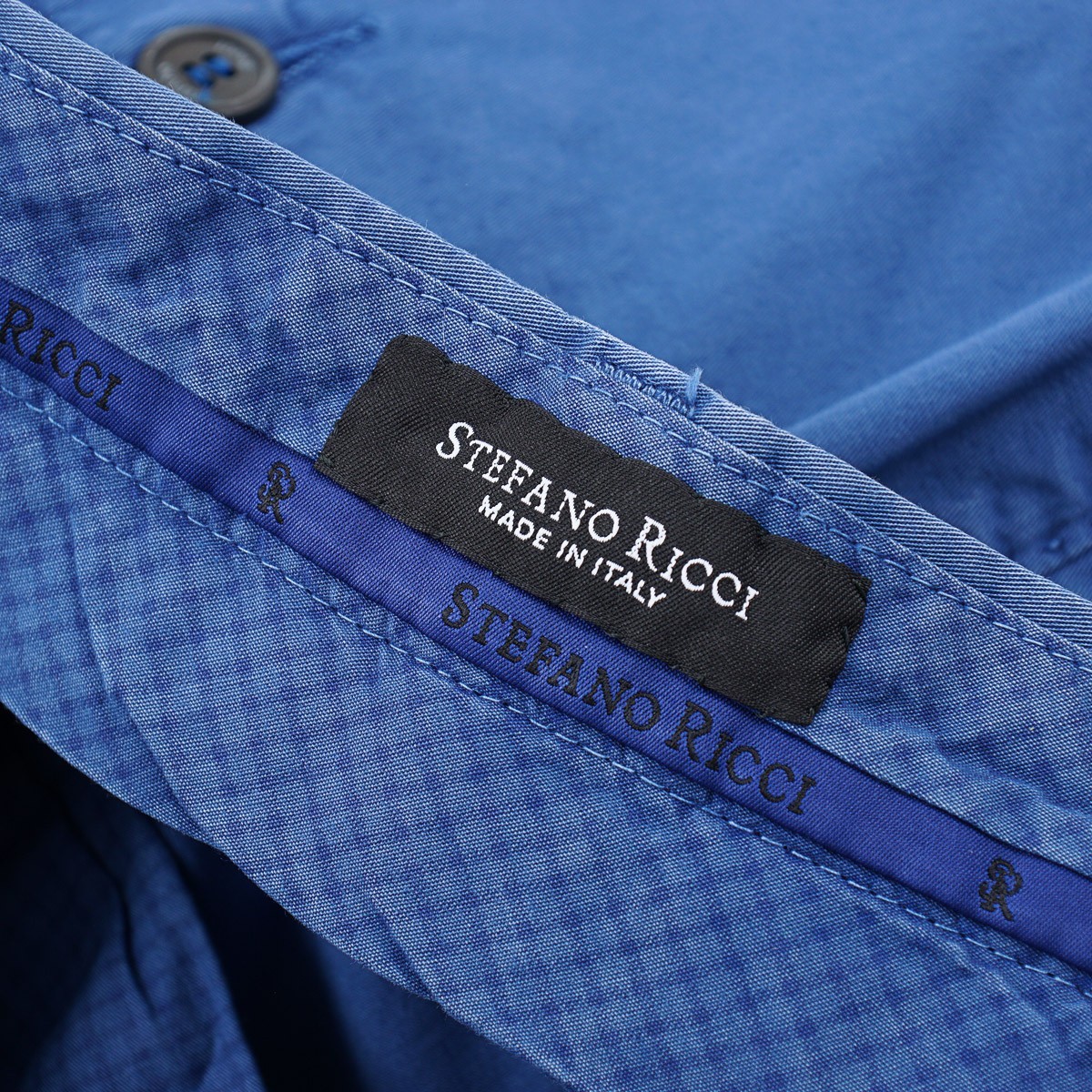 Stefano Ricci Regular-Fit Mid Blue Stretch Cotton Chino Pants 34 (Eu 50) NWT