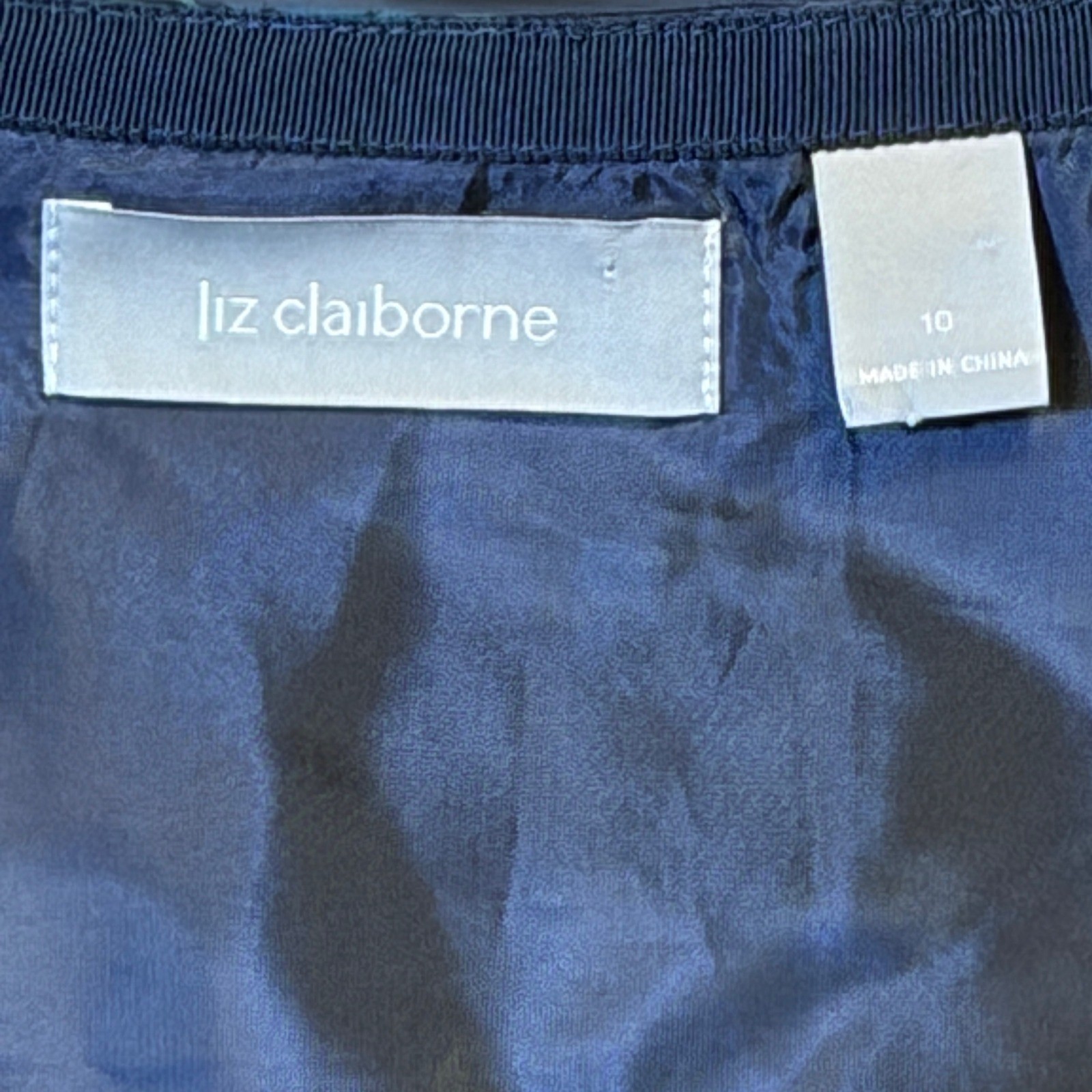 Retro Floral Liz Claiborne Pleated A-Line Midi Skirt Navy Green Teal Size 10
