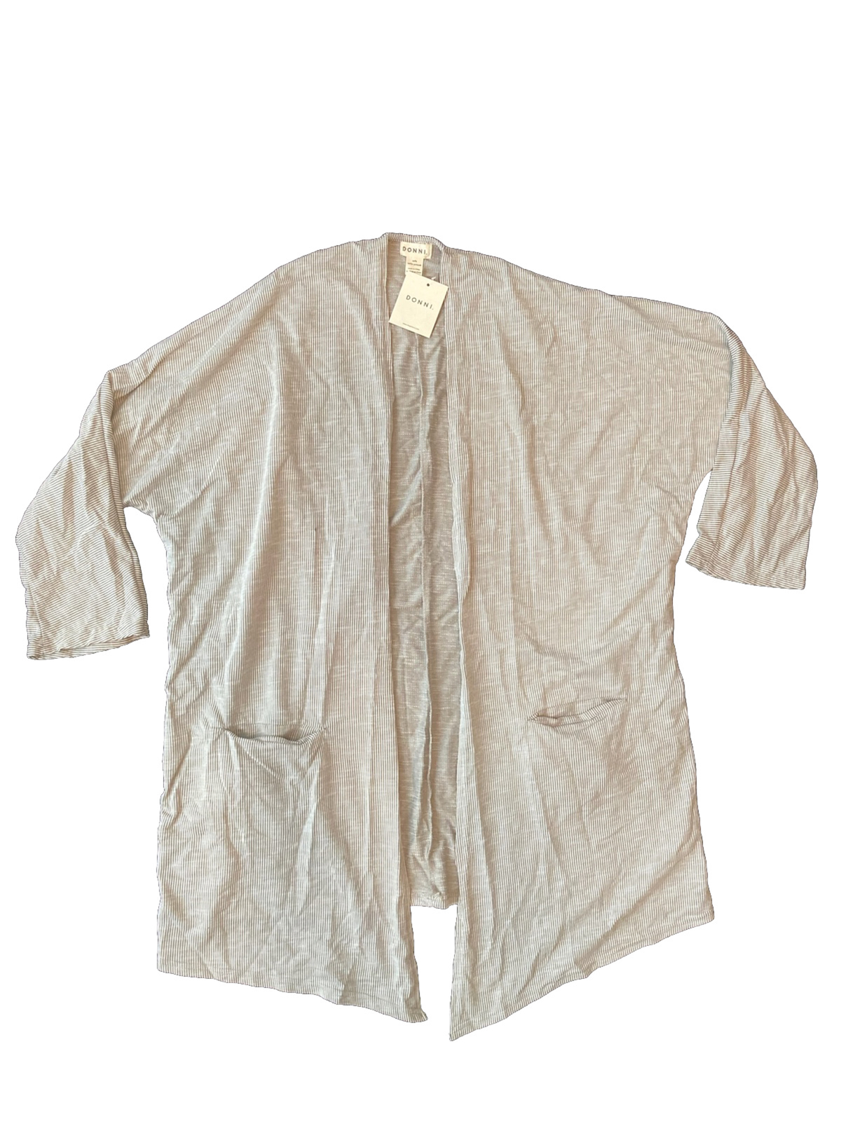 Donni Sandwash Ribbed Cardigan Open Sweater Jacket OSFM