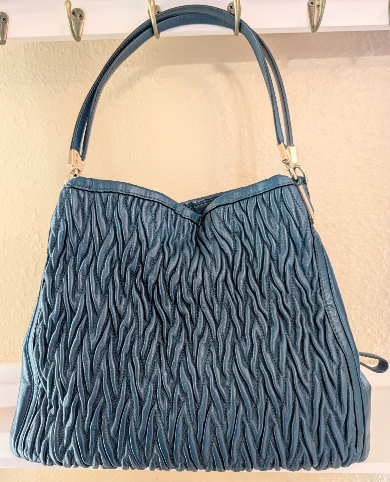 Coach Madison Phoebe Twist Leather Shoulder Bag Dark Teal 26257