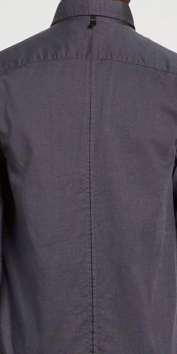 $200 NWT Rag & Bone Tomlin Stretch Dobby Button-Up Shirt in Dark Shadow LARGE