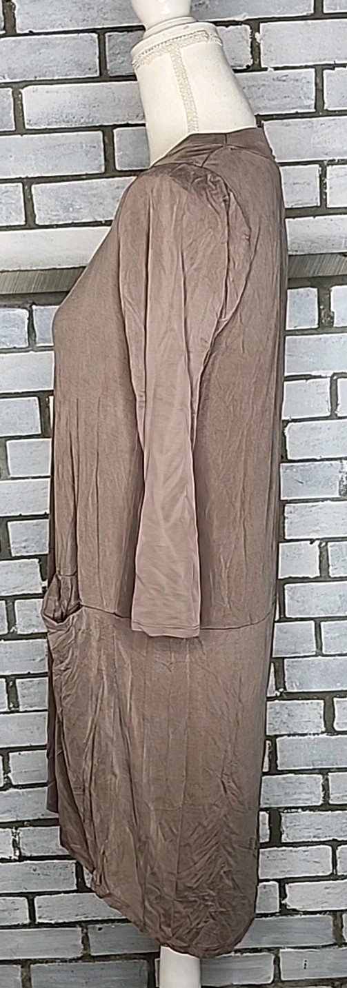 Anthropologie DOLAN Left Coast Tegan V-Neck Shift Dress with Pockets Small Brown