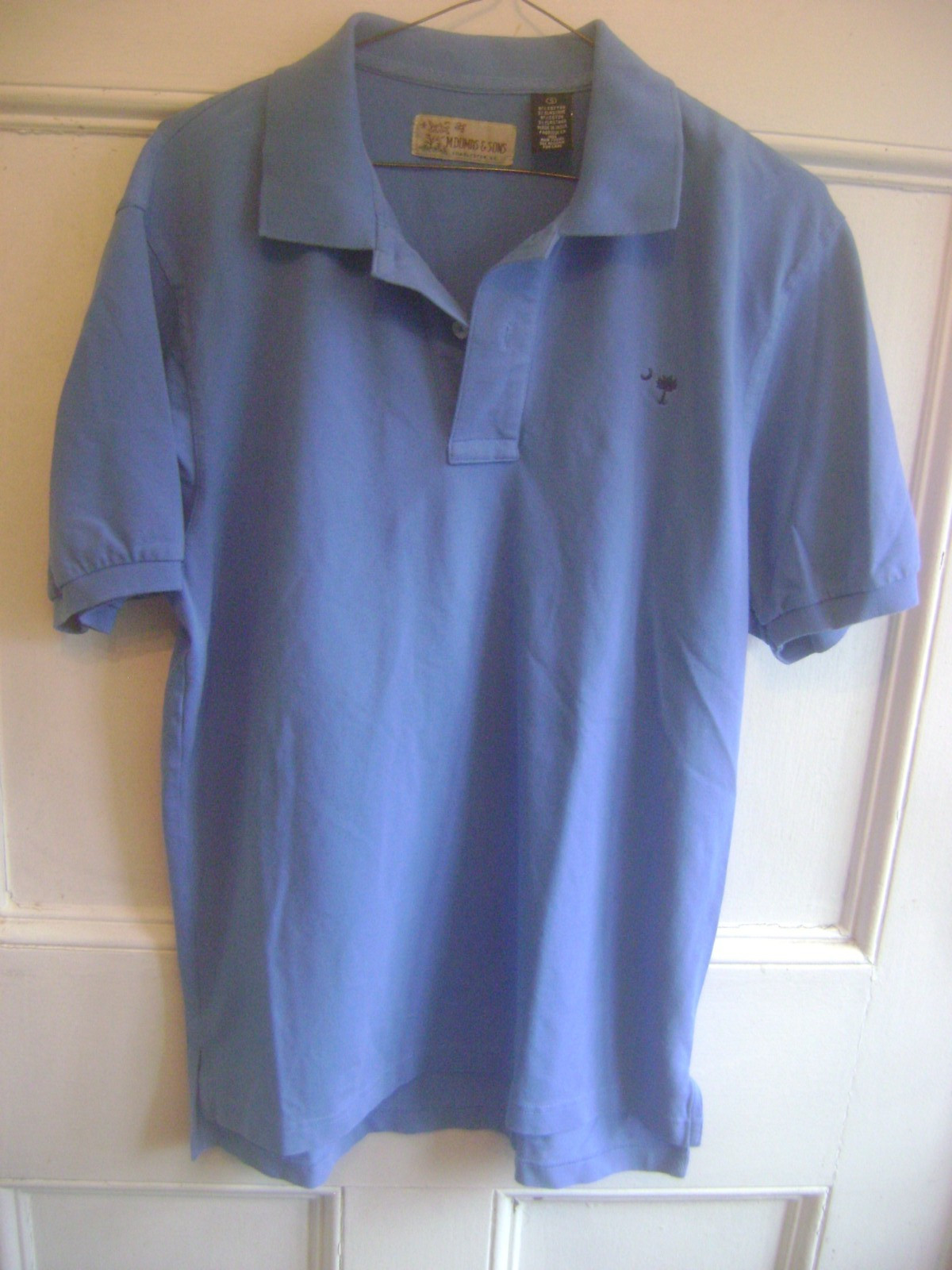 M. DUMAS & SONS POLO SHIRT SMALL 97%COTTON PIQUE 3% ELASTANE SKY BLUE; EXC