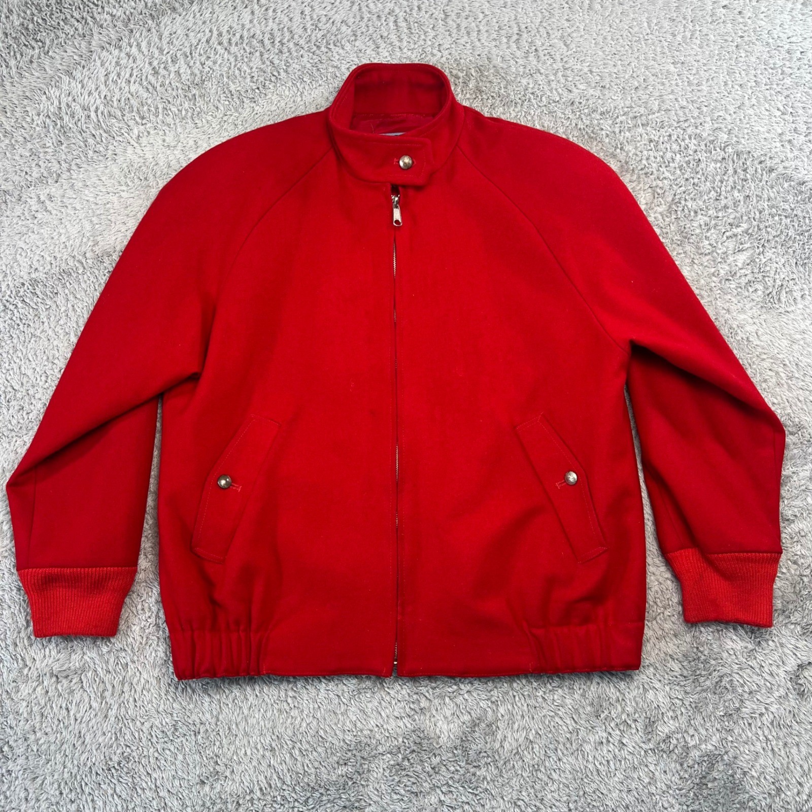 Vintage Pendleton Originals Mens S Wool Bomber Jacket Red USA Boxy Heritage 80s