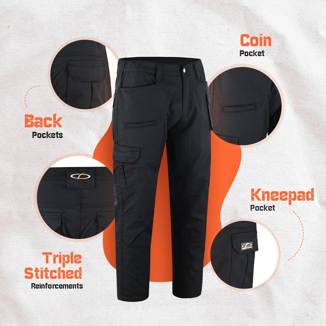 Mens Tactical Pants Boot Cut Relaxed Fit Cargo Lightweight Hiking Work Pants