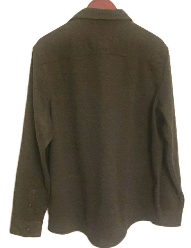 Wrangler Flannel Knit Men’s Shirt Button Down Size: Large 2-Way Stretch,Gray NWT