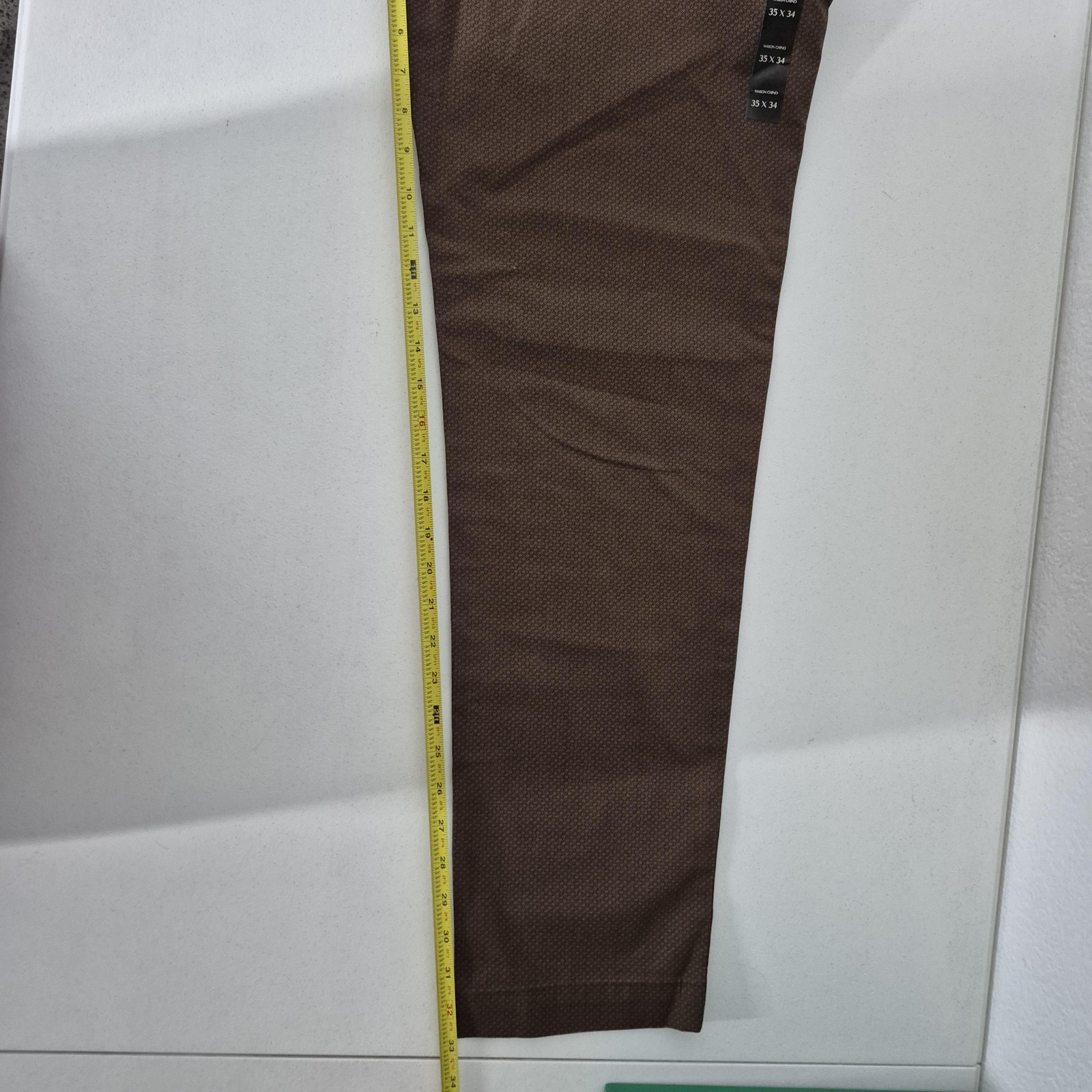 Banana Republic Mason STR Chino Print Pants Mens 35×34 Brown NEW
