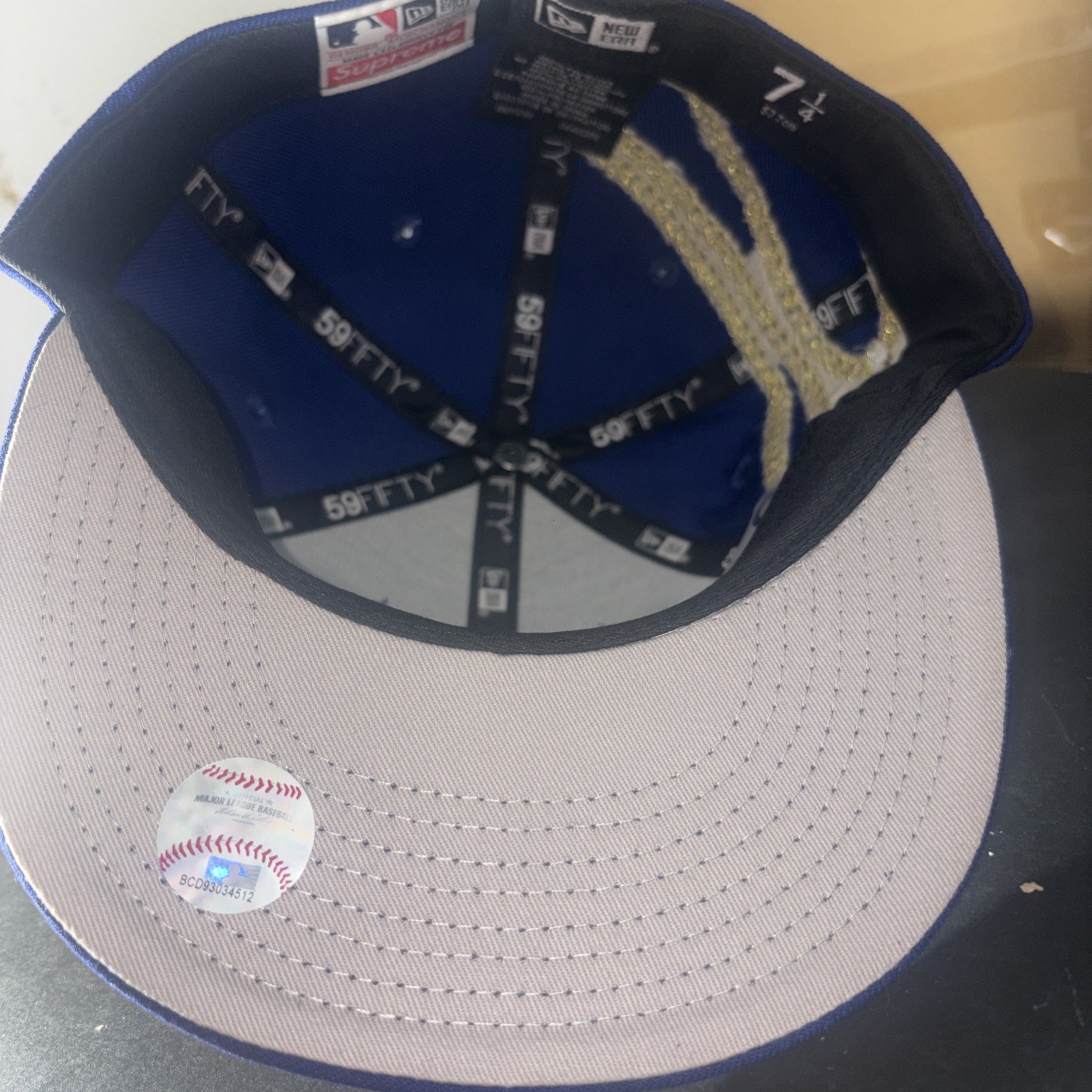New Era 59Fifty Supreme S Logo SFitted Hat Size 71/4 blue
