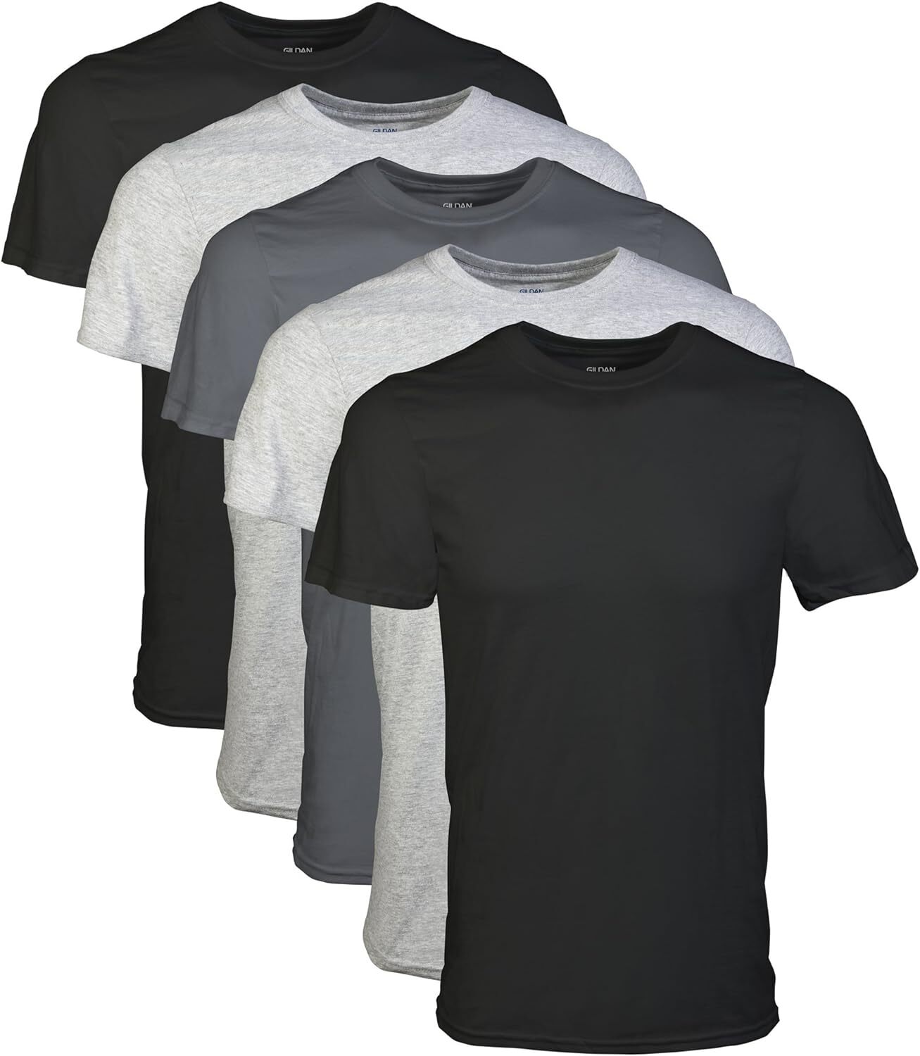 Camisetas Crew Para Hombre, Paquete Multiple, Estilo G1100, Negro/gris Depor…