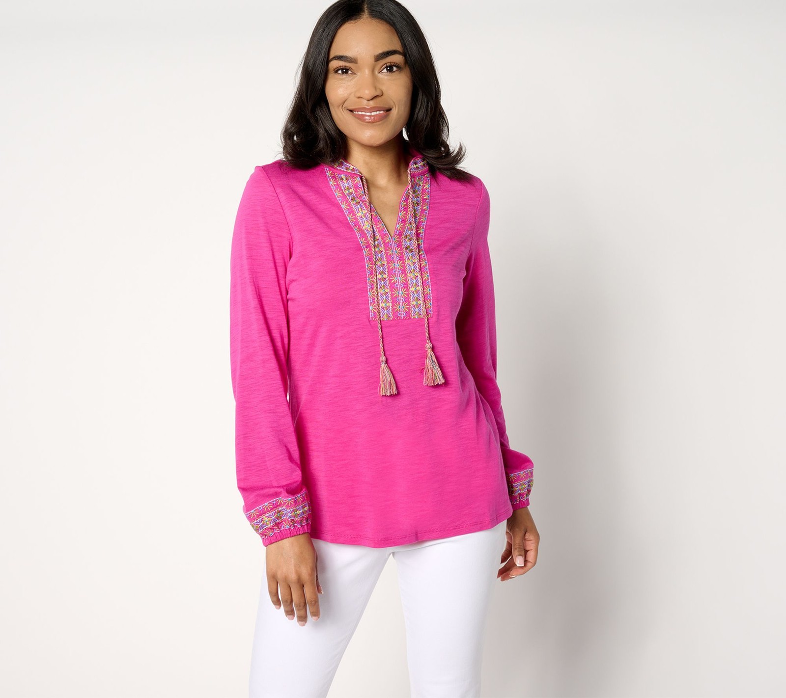 Gloria Vanderbilt Women’s Top Sz L Belle by_Kim Gravel Knit Balloon Pink A648184