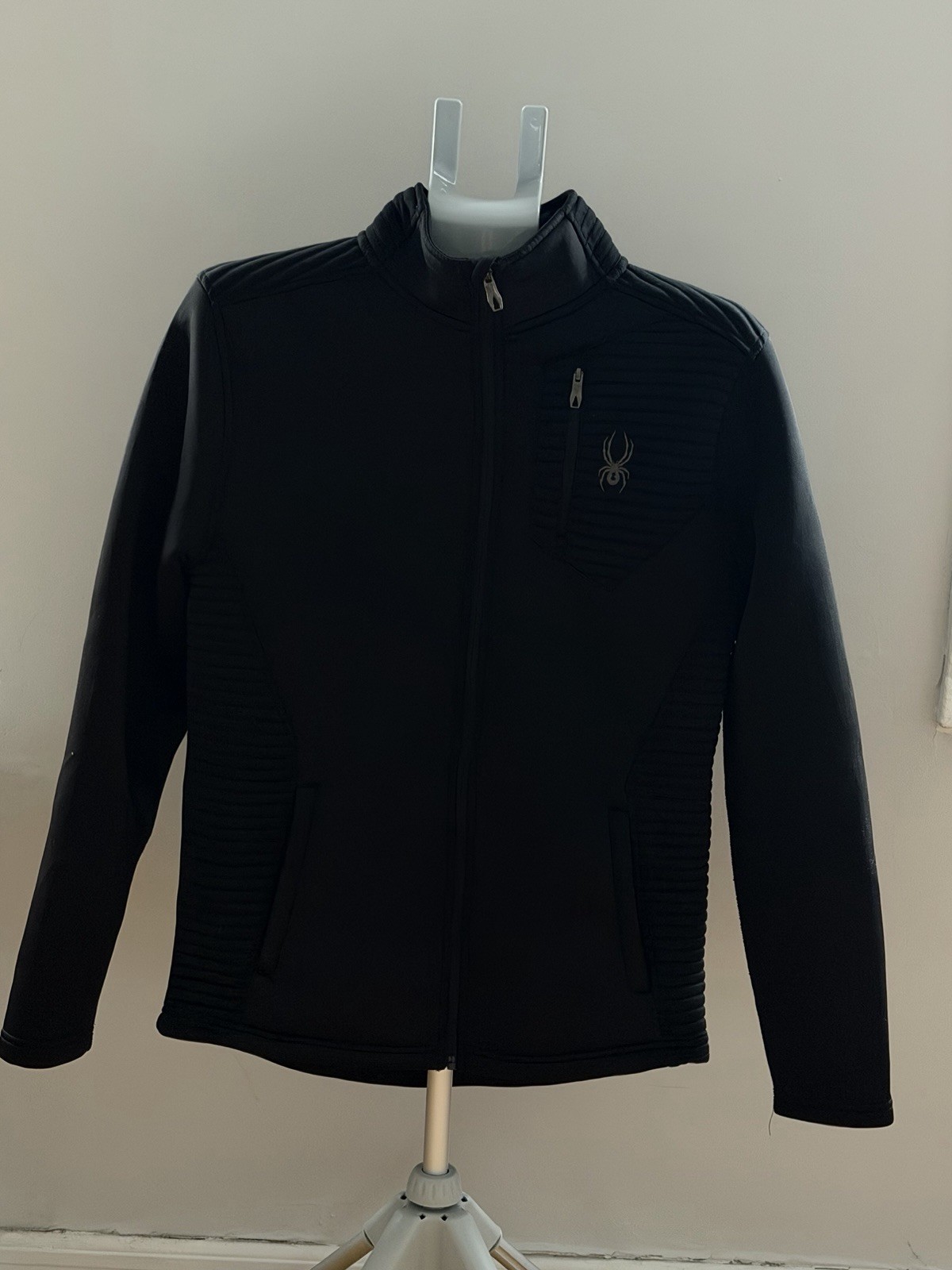 Spyder Men’s Black Full Zip Stand Collar Jacket Regular Fit Size M 44-46