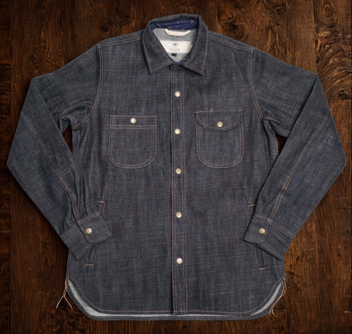 Rogue Territory Cryptic Japanese Selvedge Denim Service Shirt 2XL RGT Rare NWOT