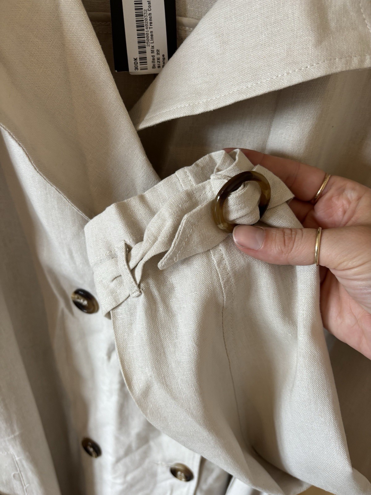 Dorothy Perkins Linen Blend Duster / Trench Coat – Size 22 – BNWT